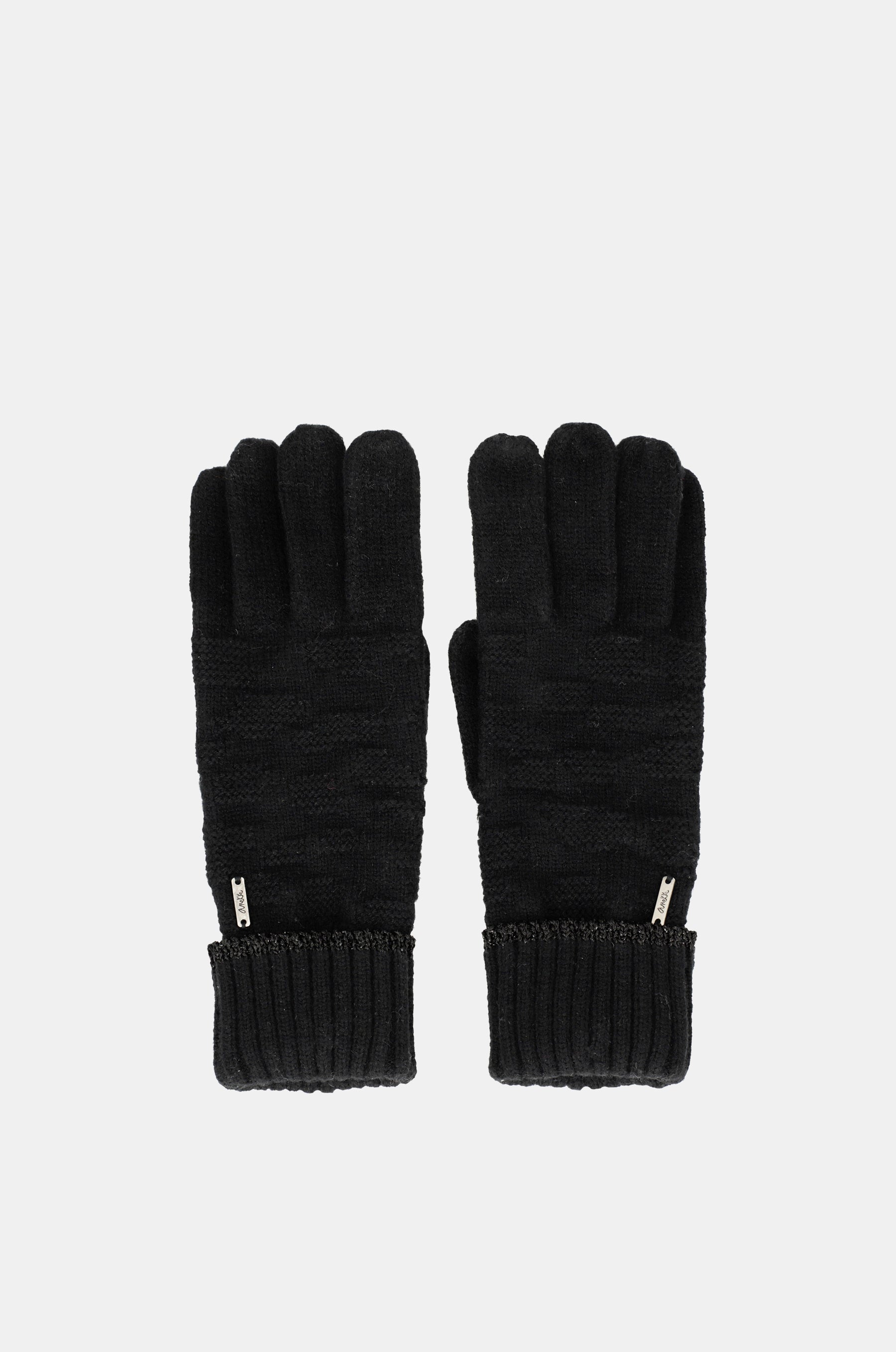 Schwarze Strickhandschuhe