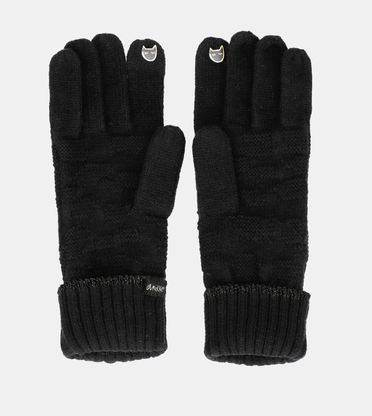 Schwarze Strickhandschuhe
