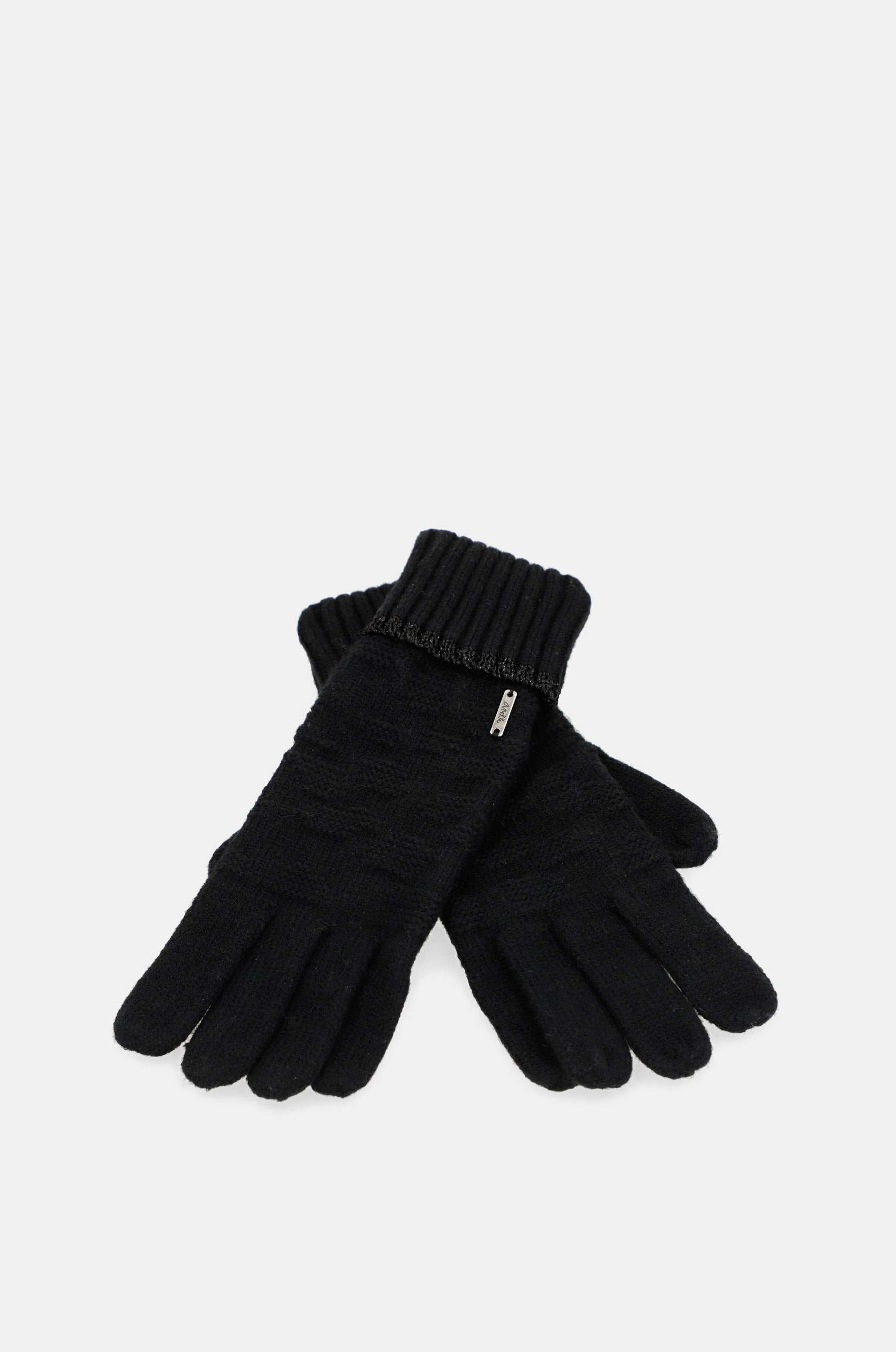 Schwarze Strickhandschuhe
