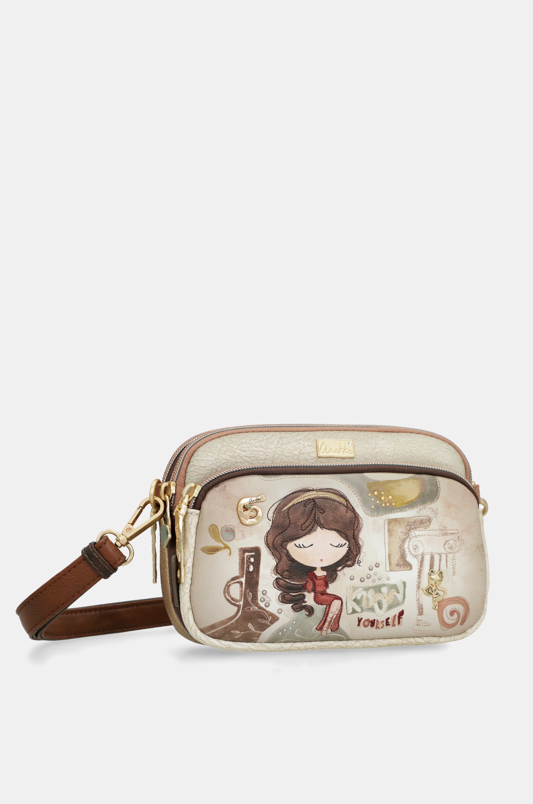 Umhängetasche Muse mit 3 Fächern klein