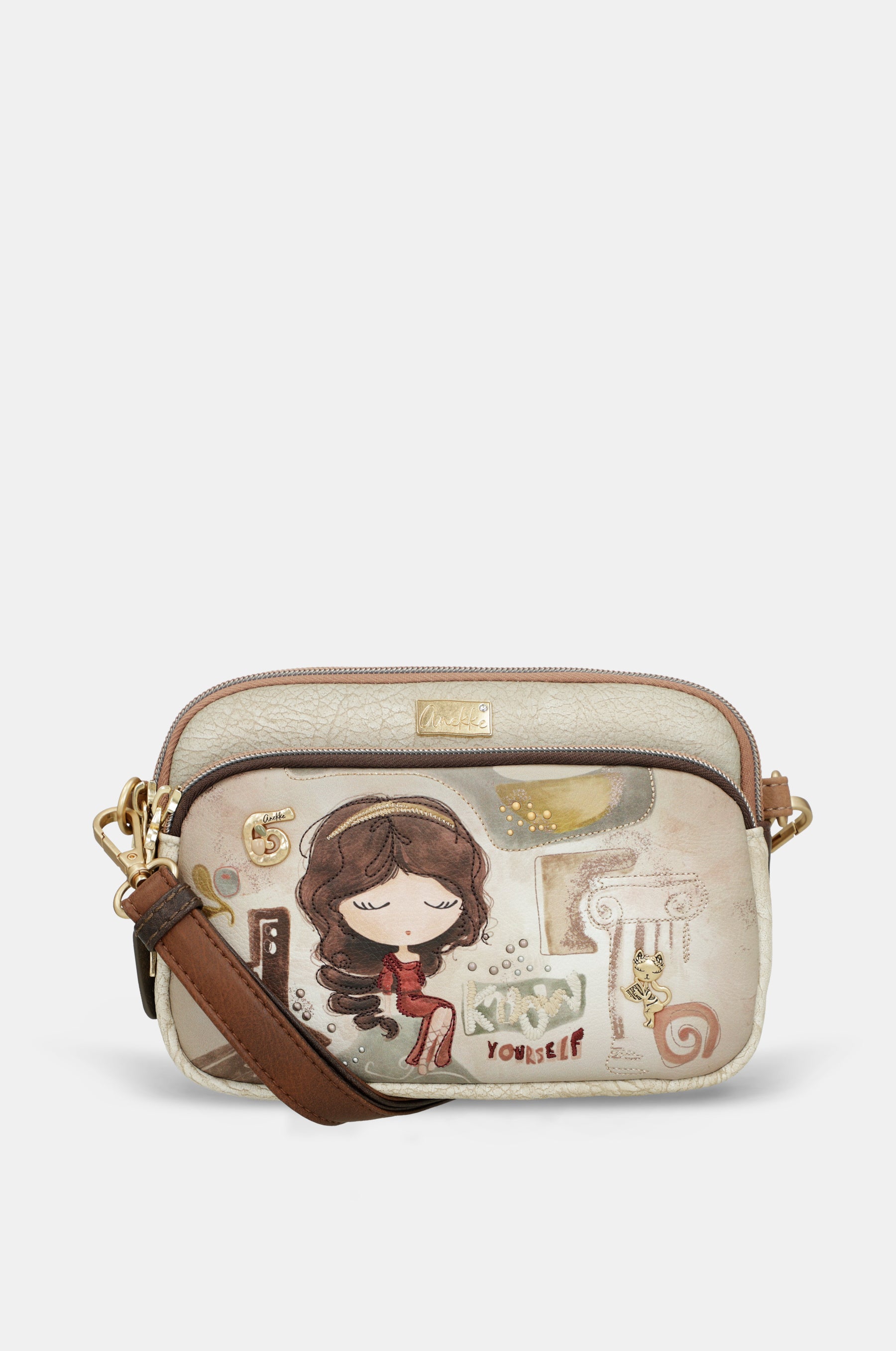 Umhängetasche Muse mit 3 Fächern klein