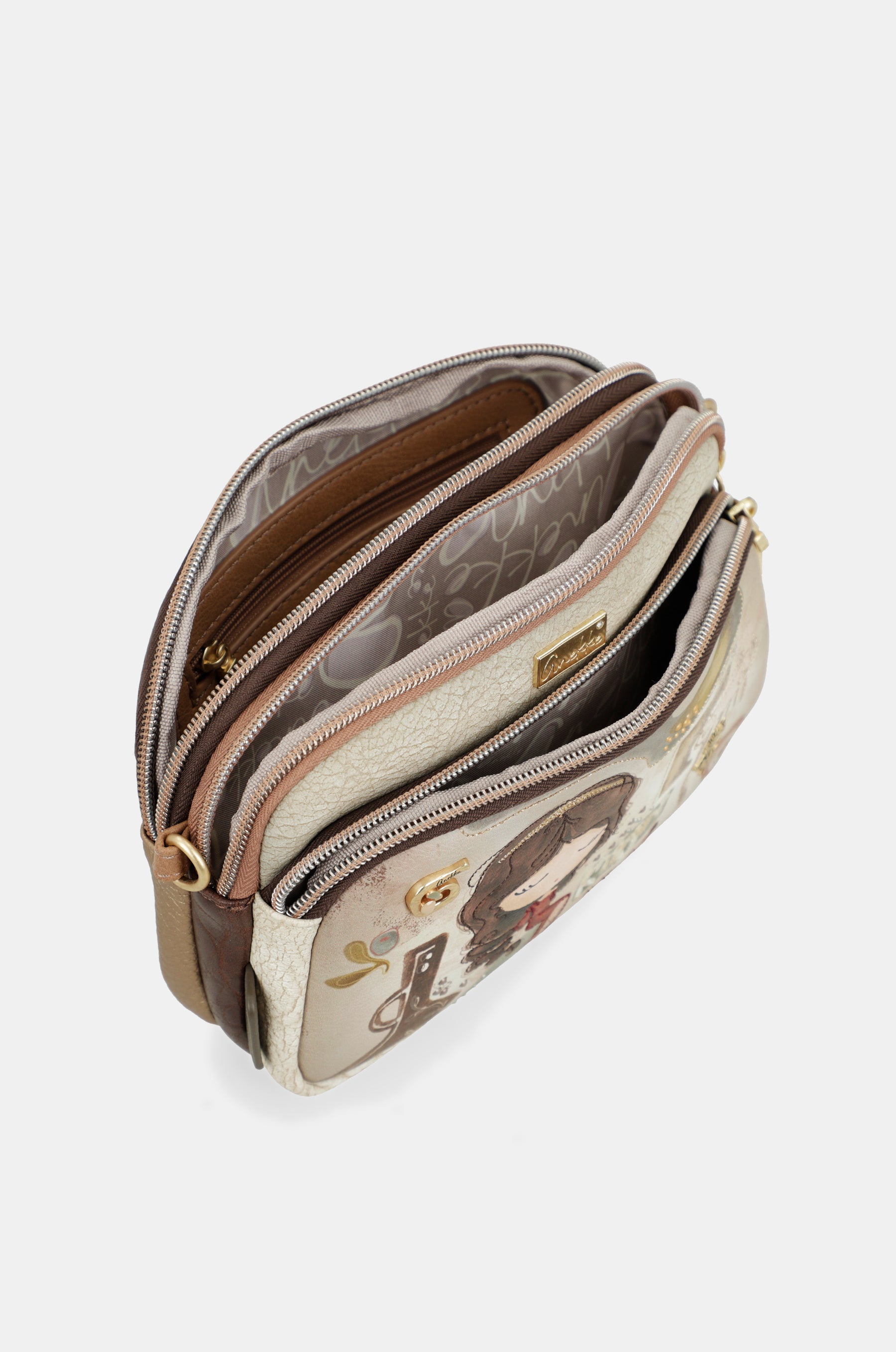 Umhängetasche Muse mit 3 Fächern klein