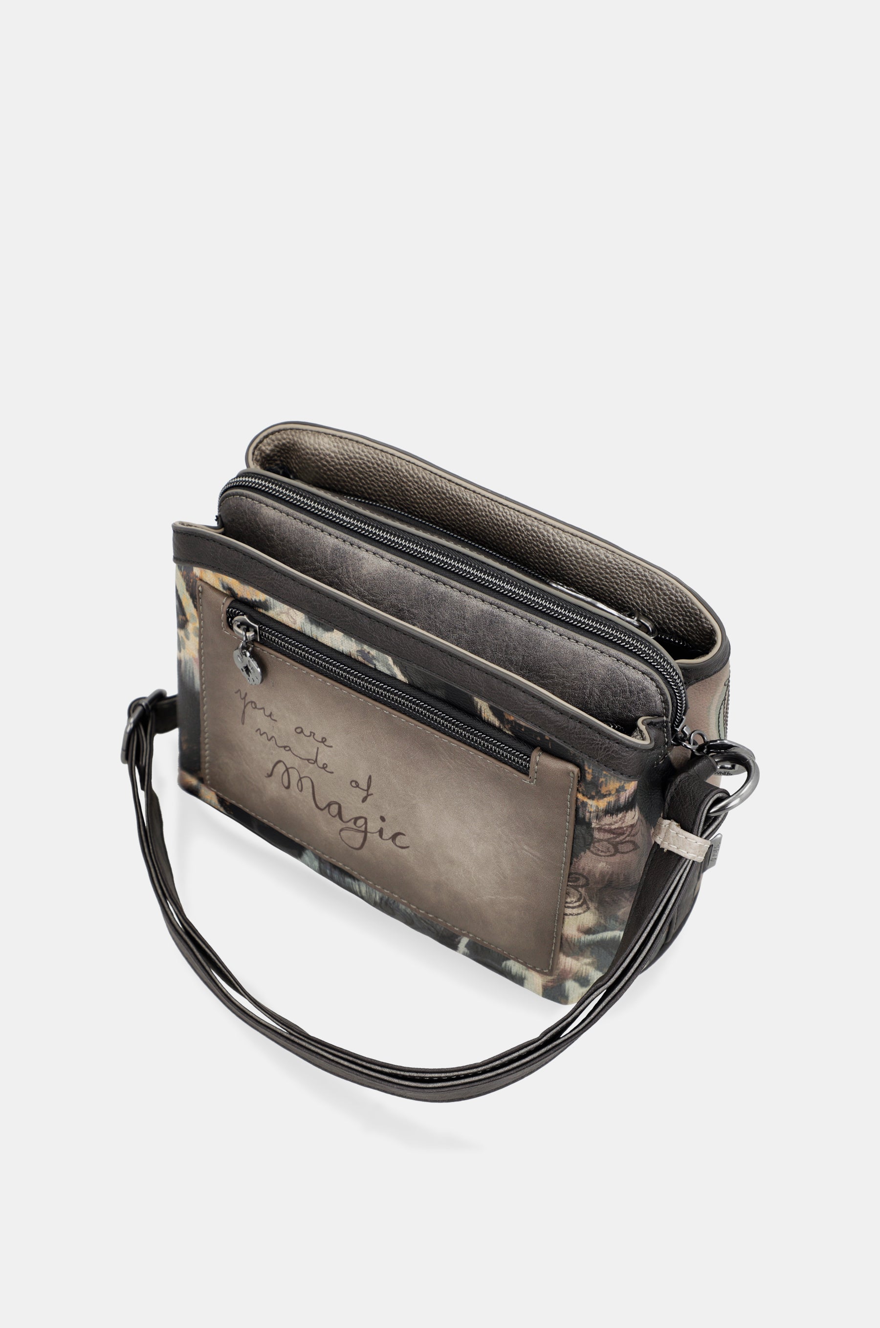 Umhängetasche mit 3 Fächern Real mittelgroß