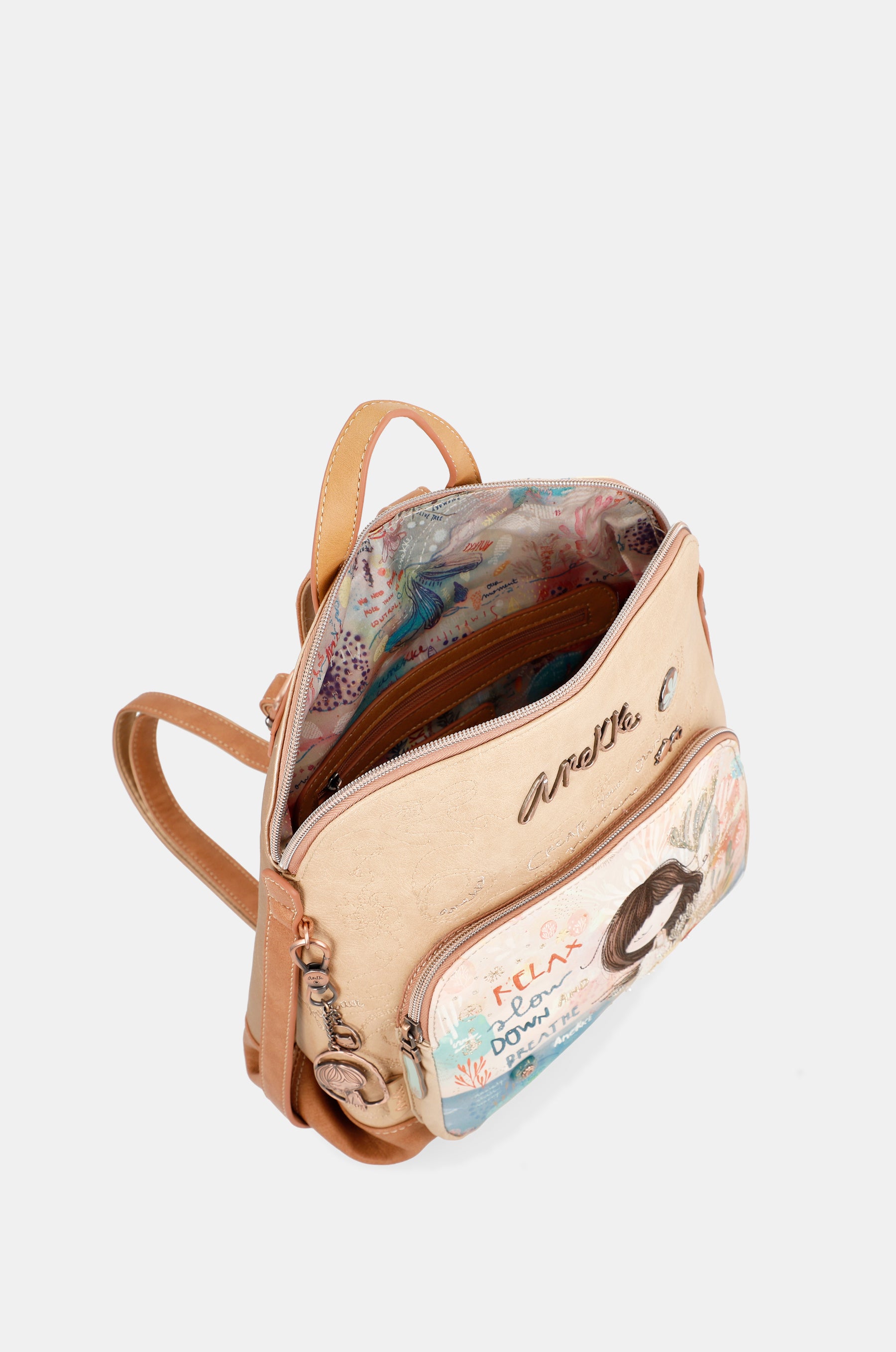 Mediterraner Rucksack mit Vortasche