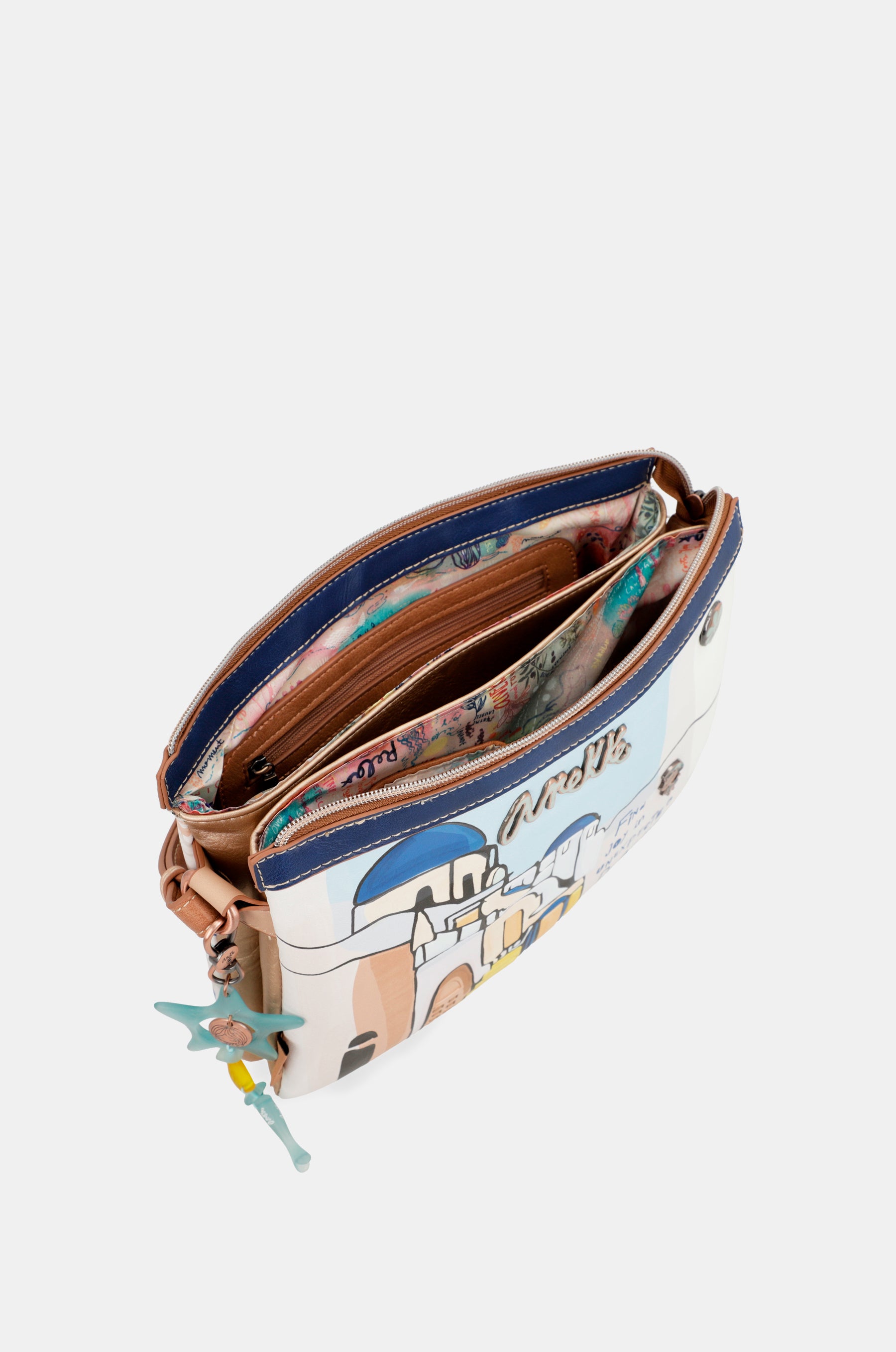 Sunrise Schultertasche mit drei Fächern Anekke