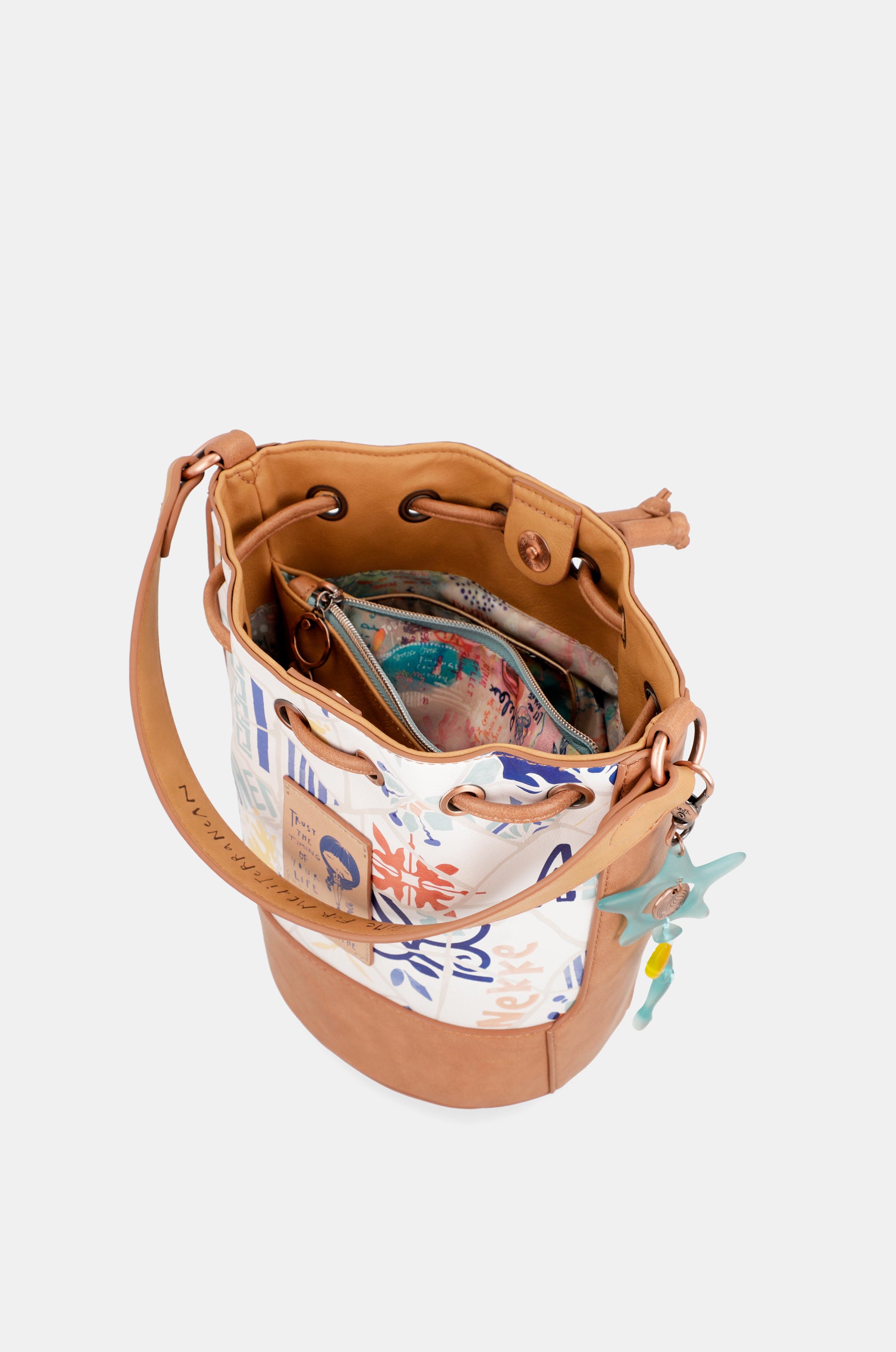 Sunrise Schultertasche mit drei Fächern