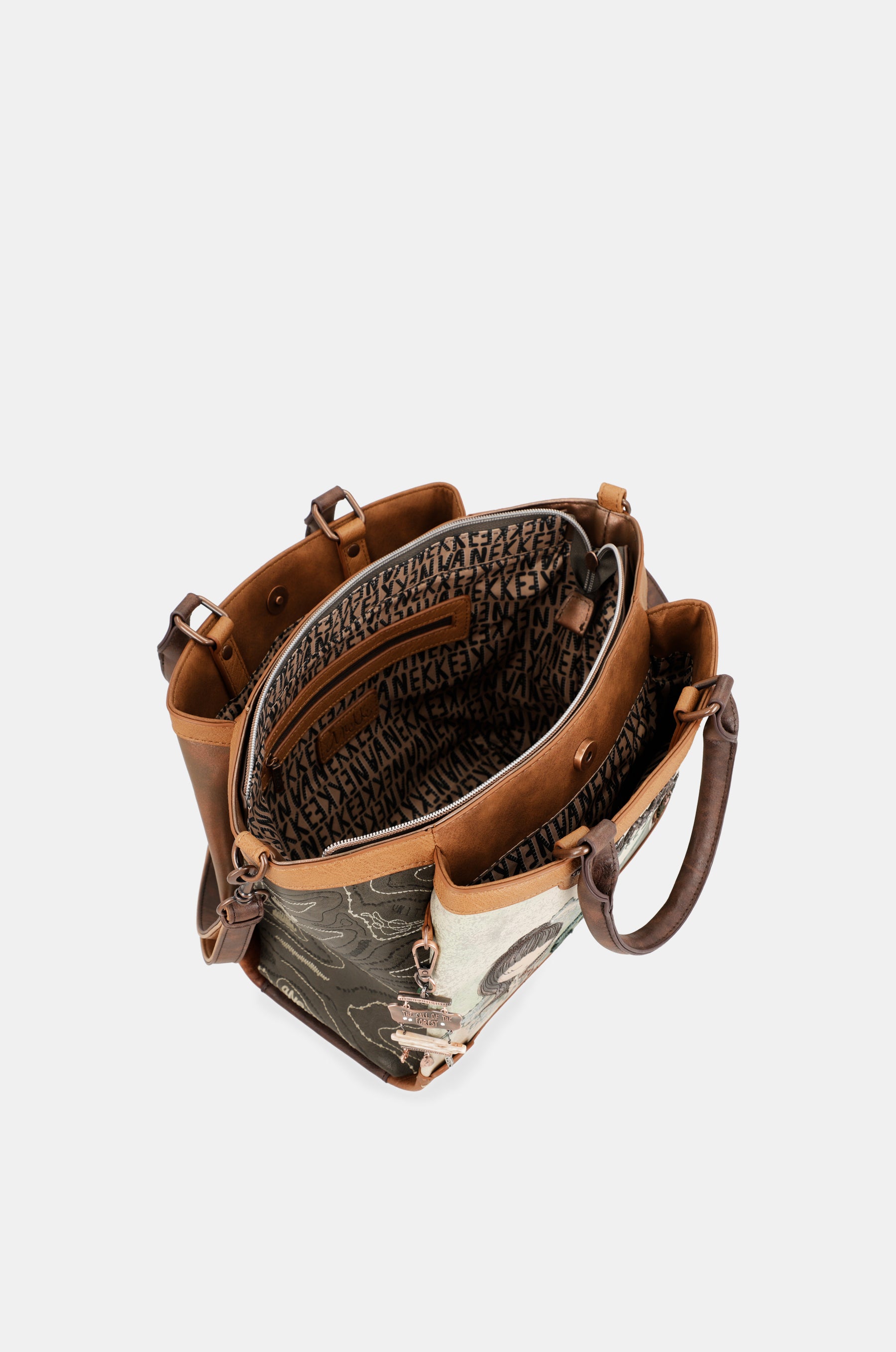 Die Forest-Tasche mit zwei Griffen und drei Fächern