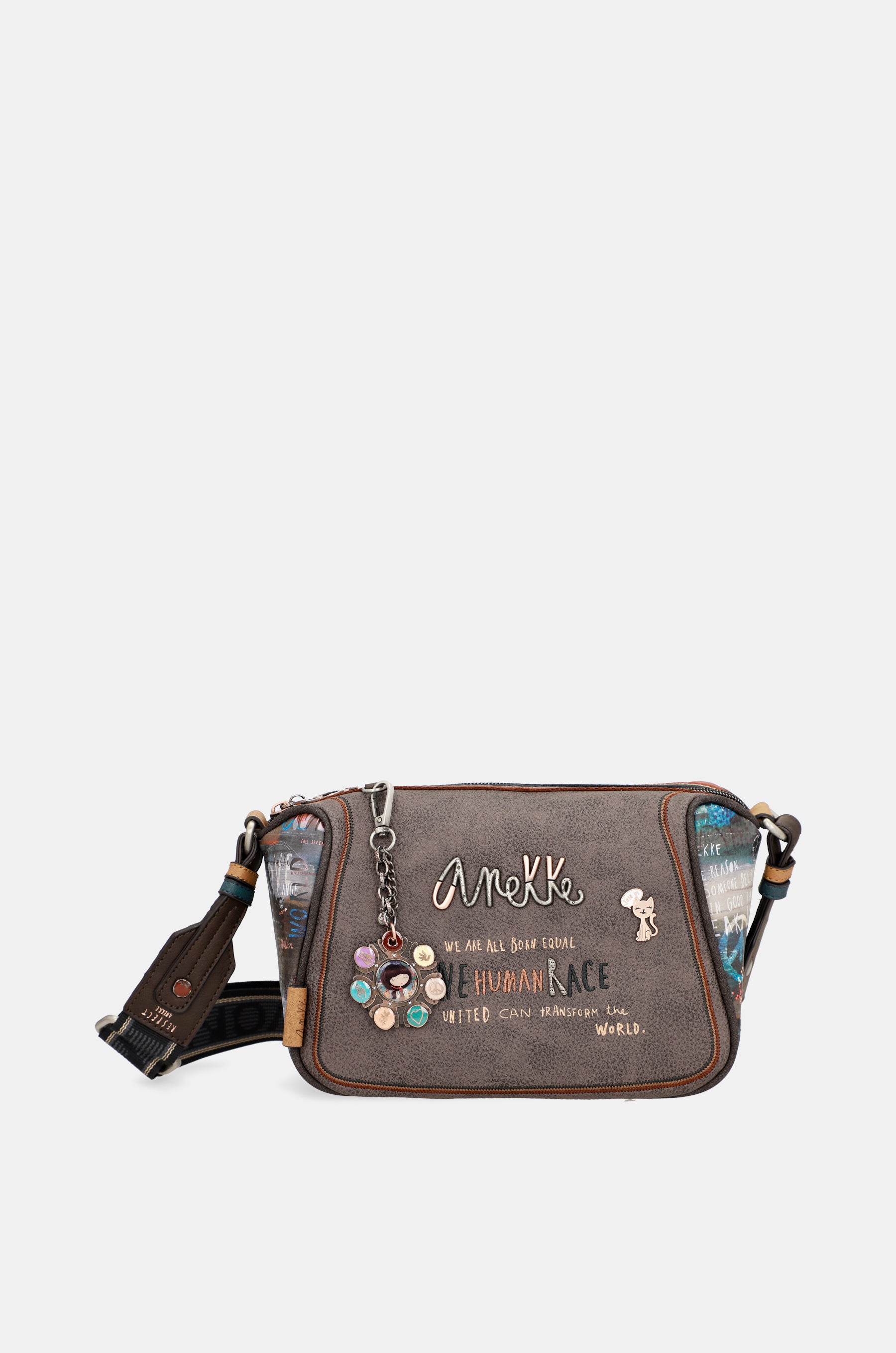 Schultertasche mit Respect “-Print