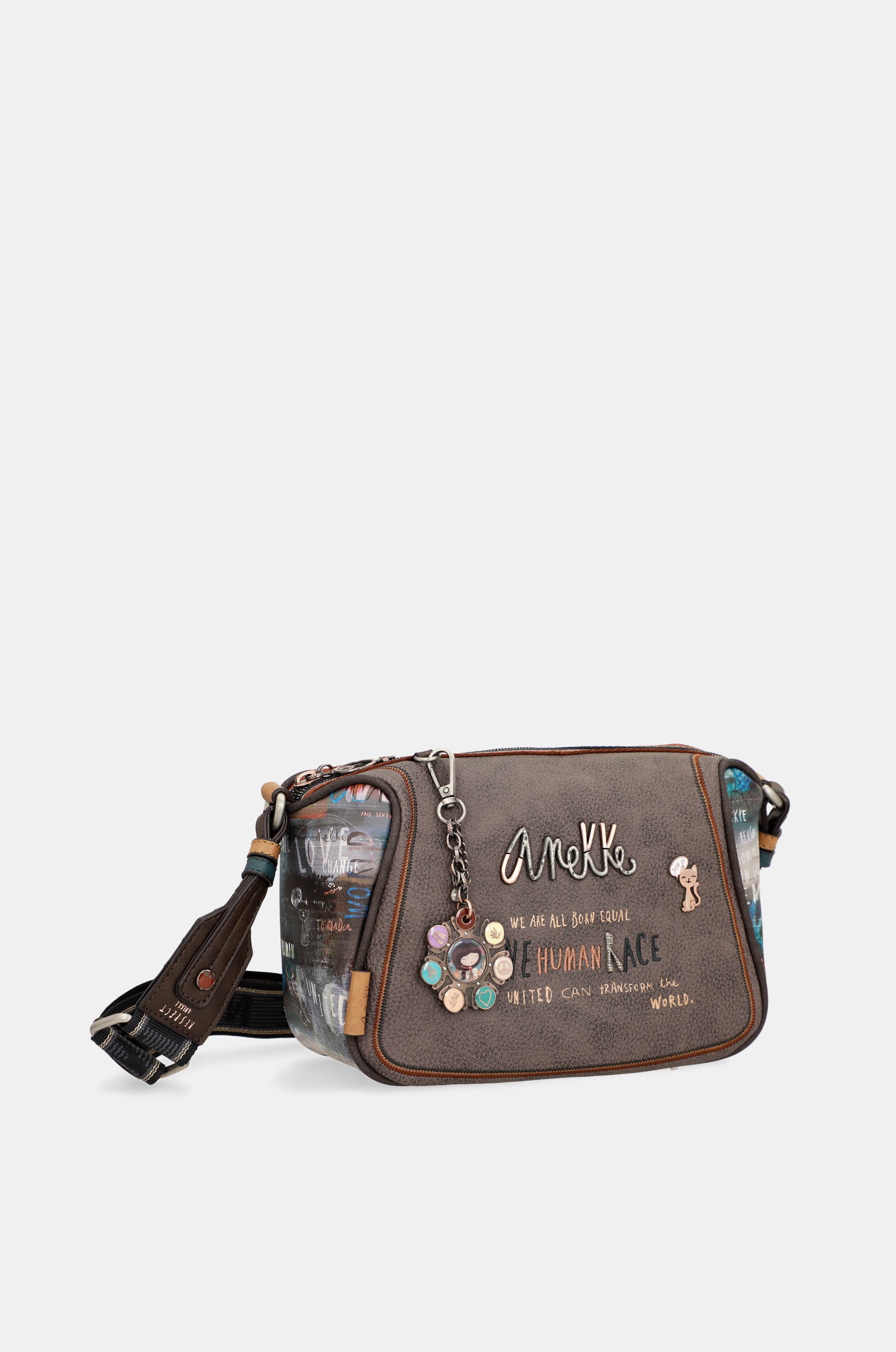 Schultertasche mit Respect “-Print