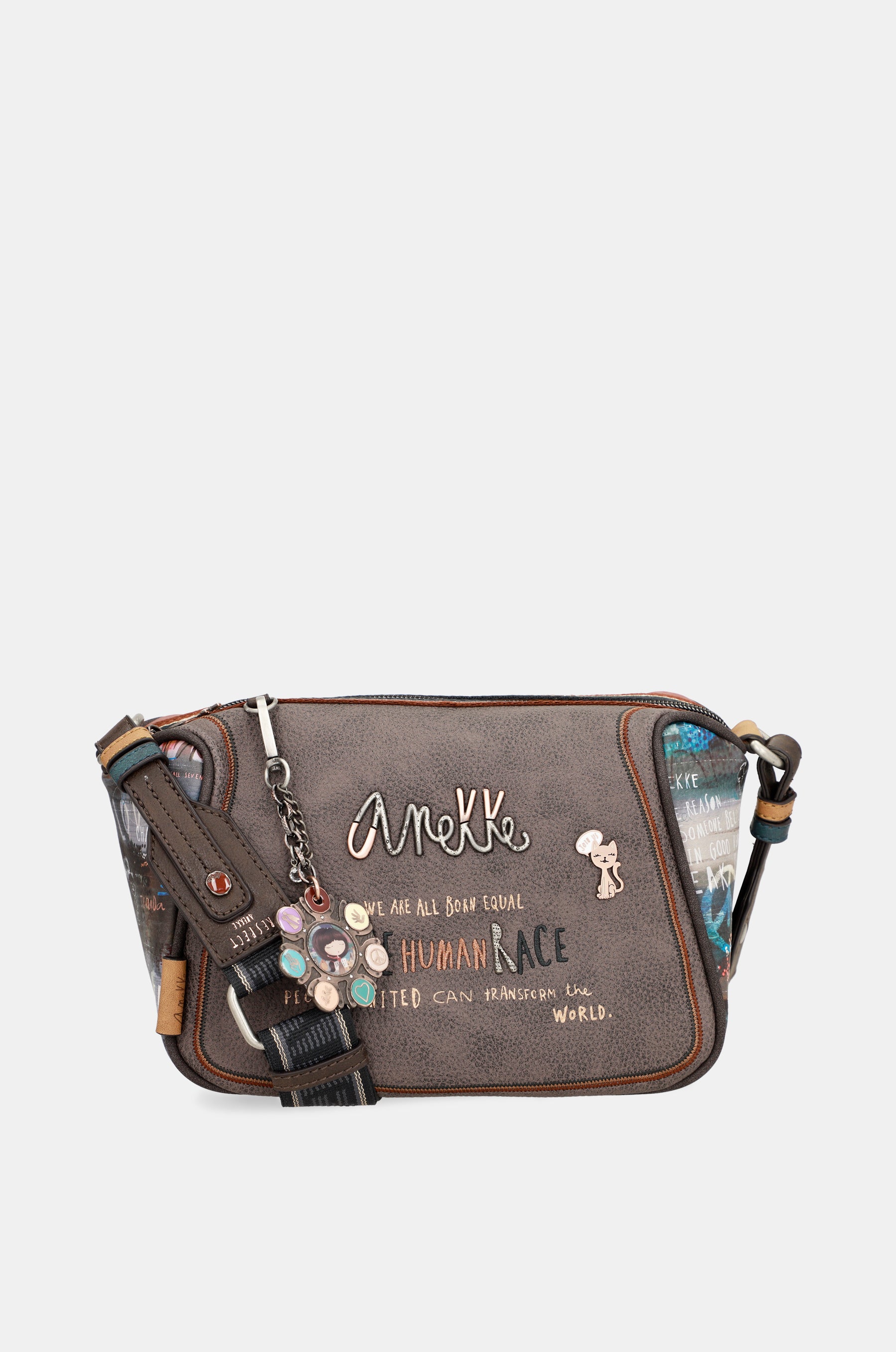 Schultertasche mit Respect “-Print