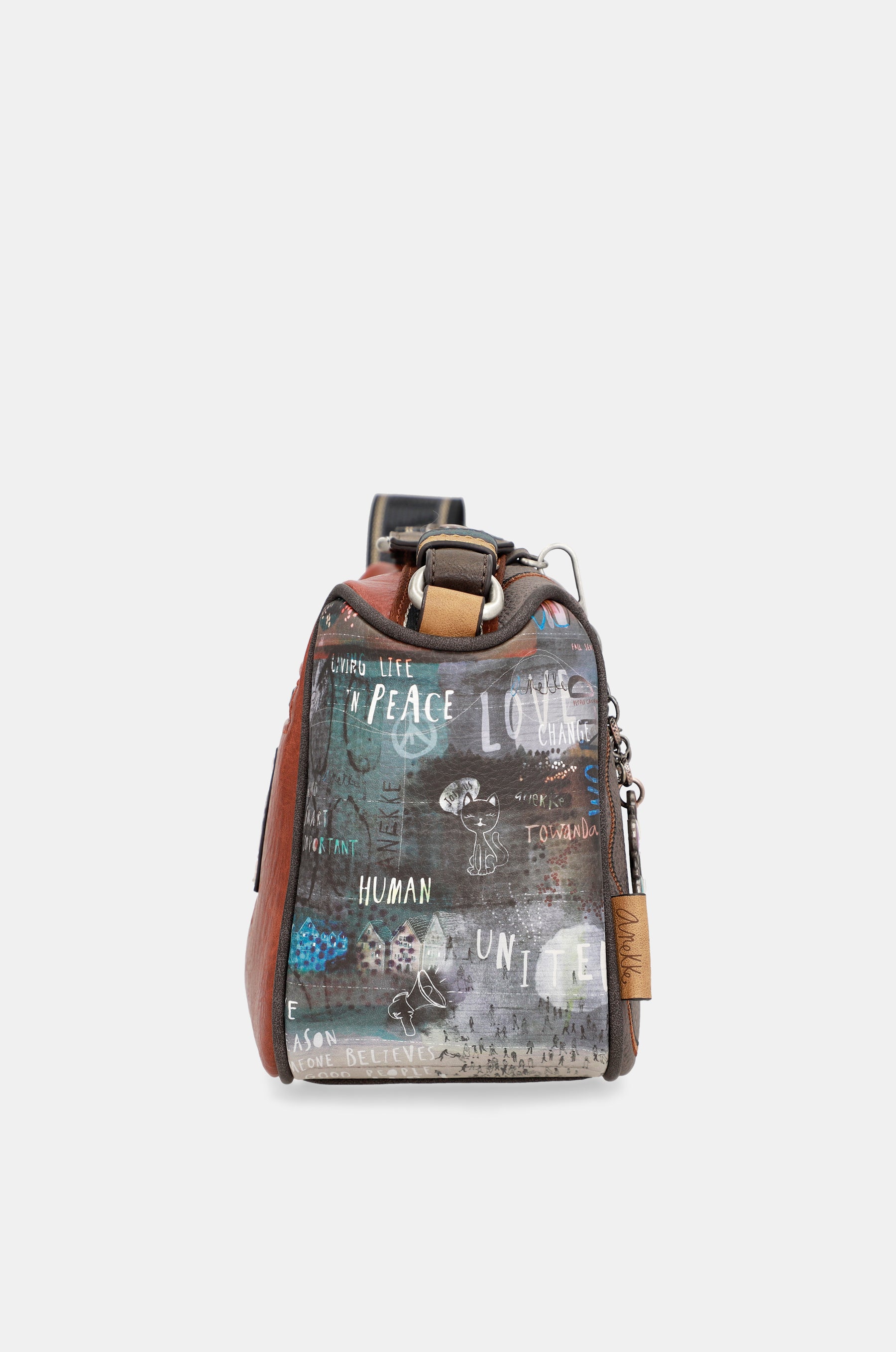 Schultertasche mit Respect “-Print