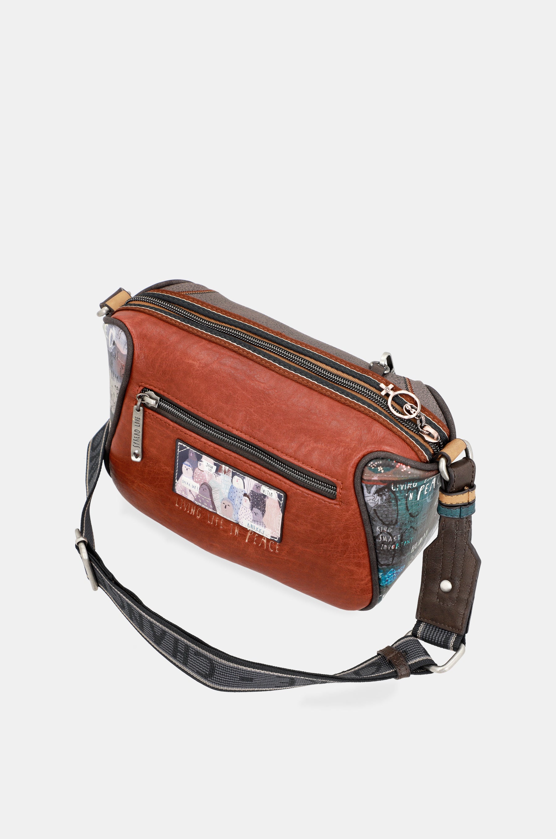 Schultertasche mit Respect “-Print