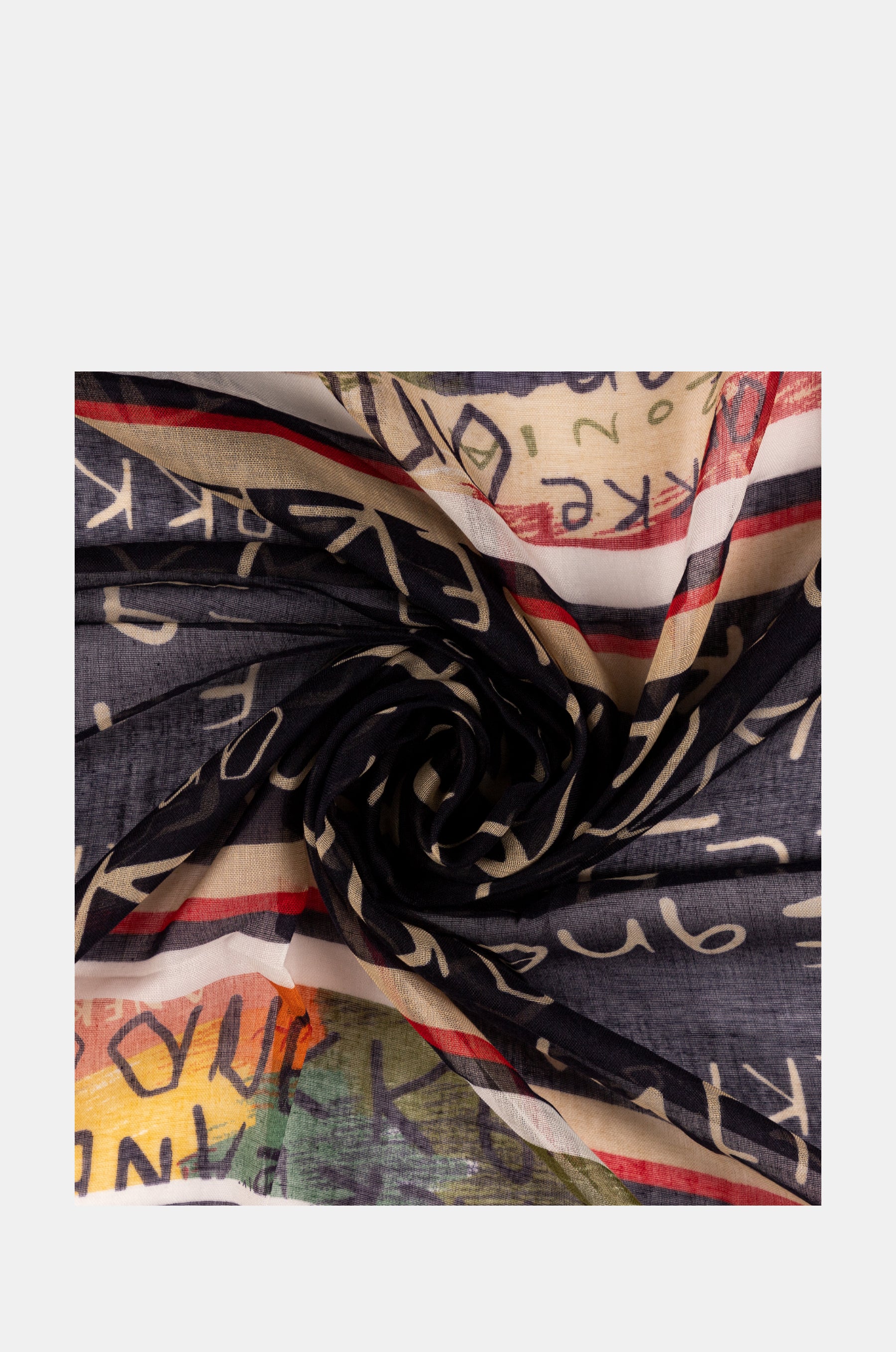 Marineblauer Schal mit Magic Souls -Print