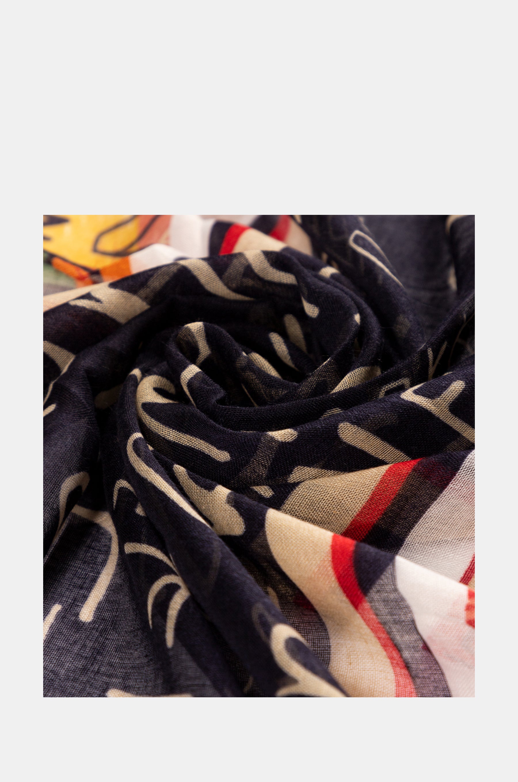 Marineblauer Schal mit Magic Souls -Print