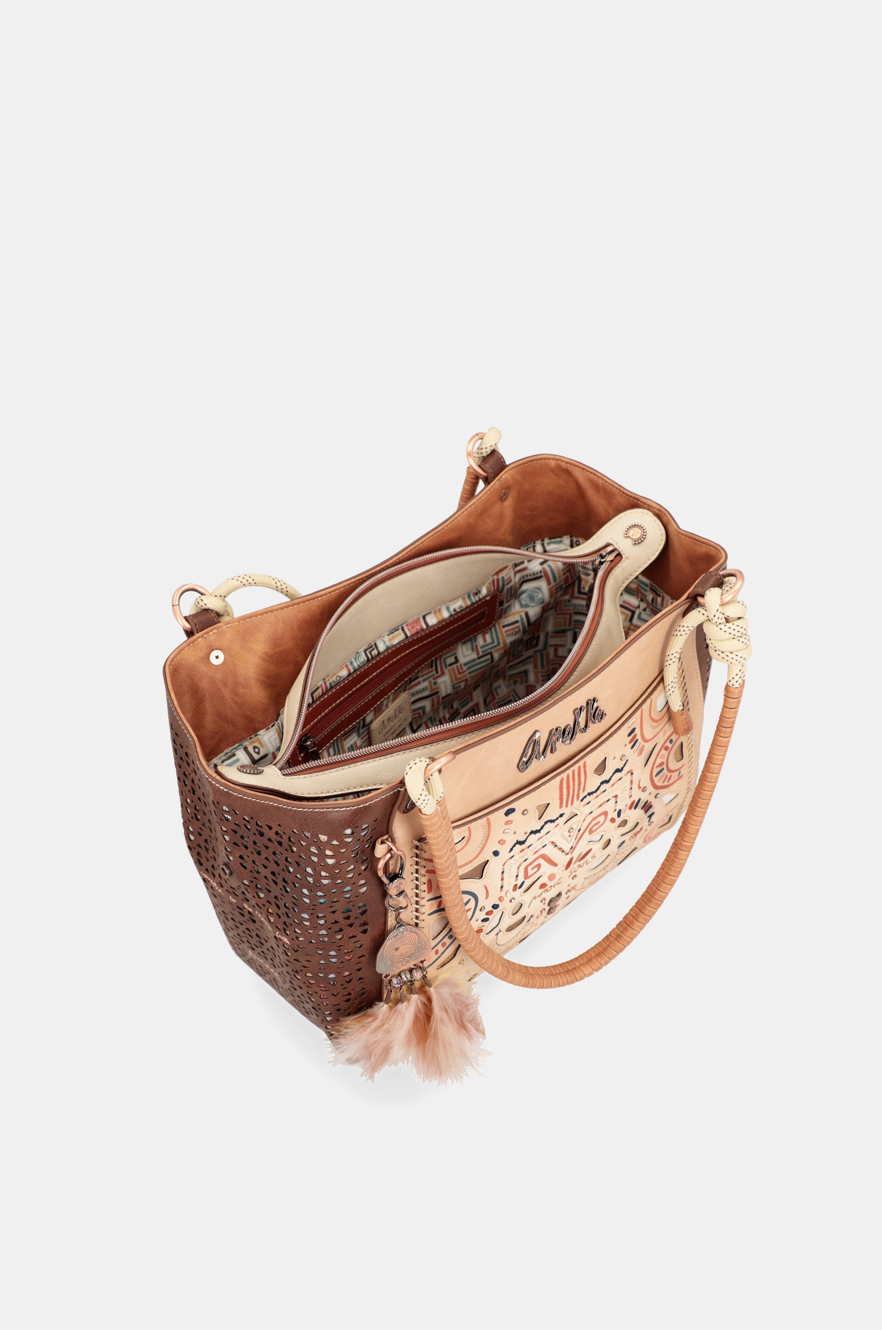 Tribe -Einkaufstasche mit geflochtenen Griffen