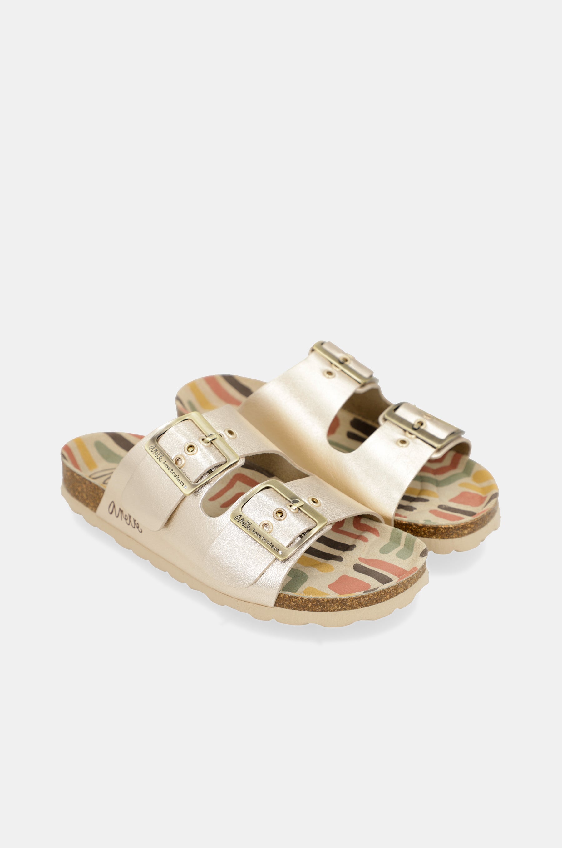 Kene goldene Bio-Sandalen für Damen