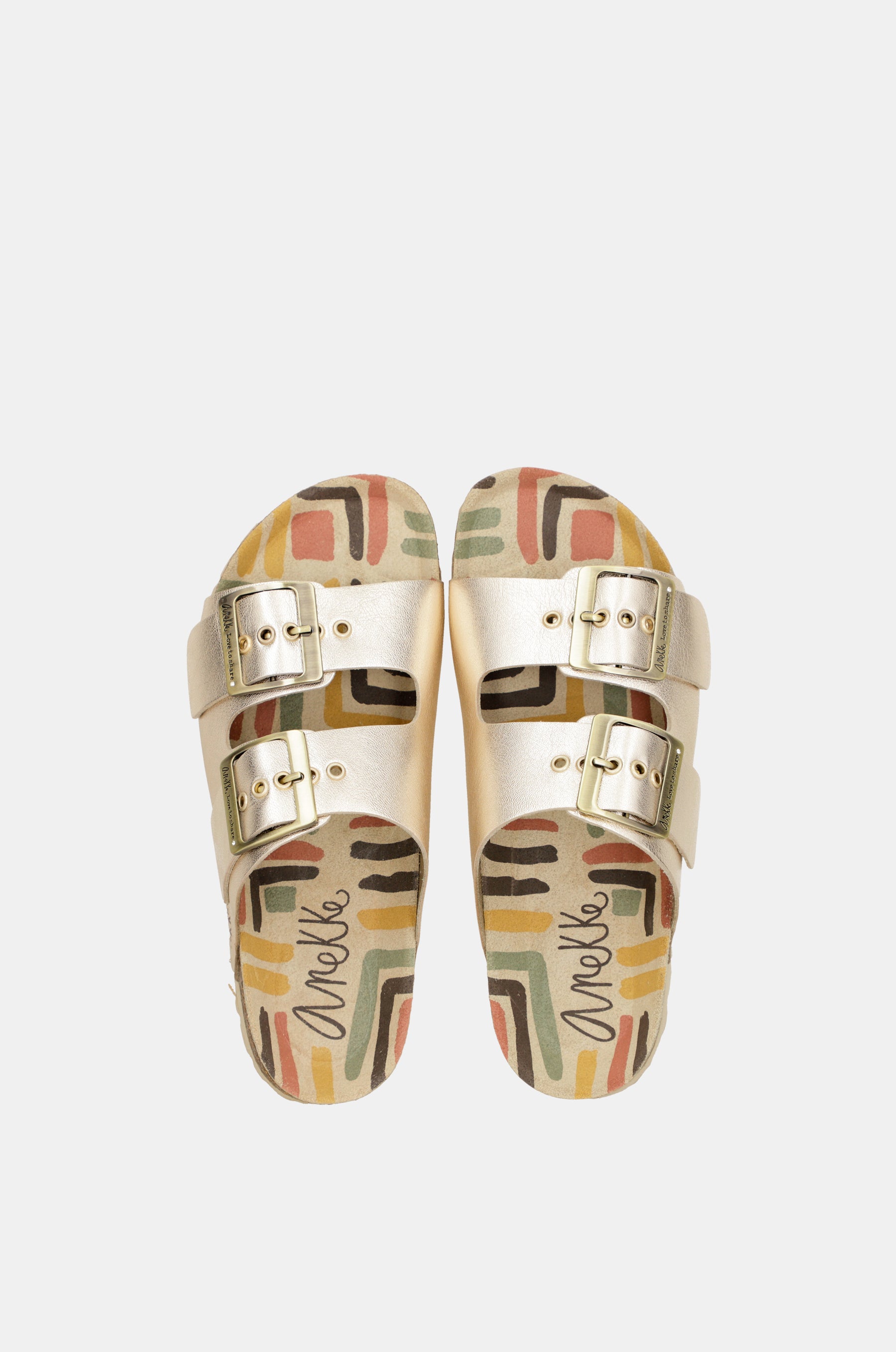 Kene goldene Bio-Sandalen für Damen