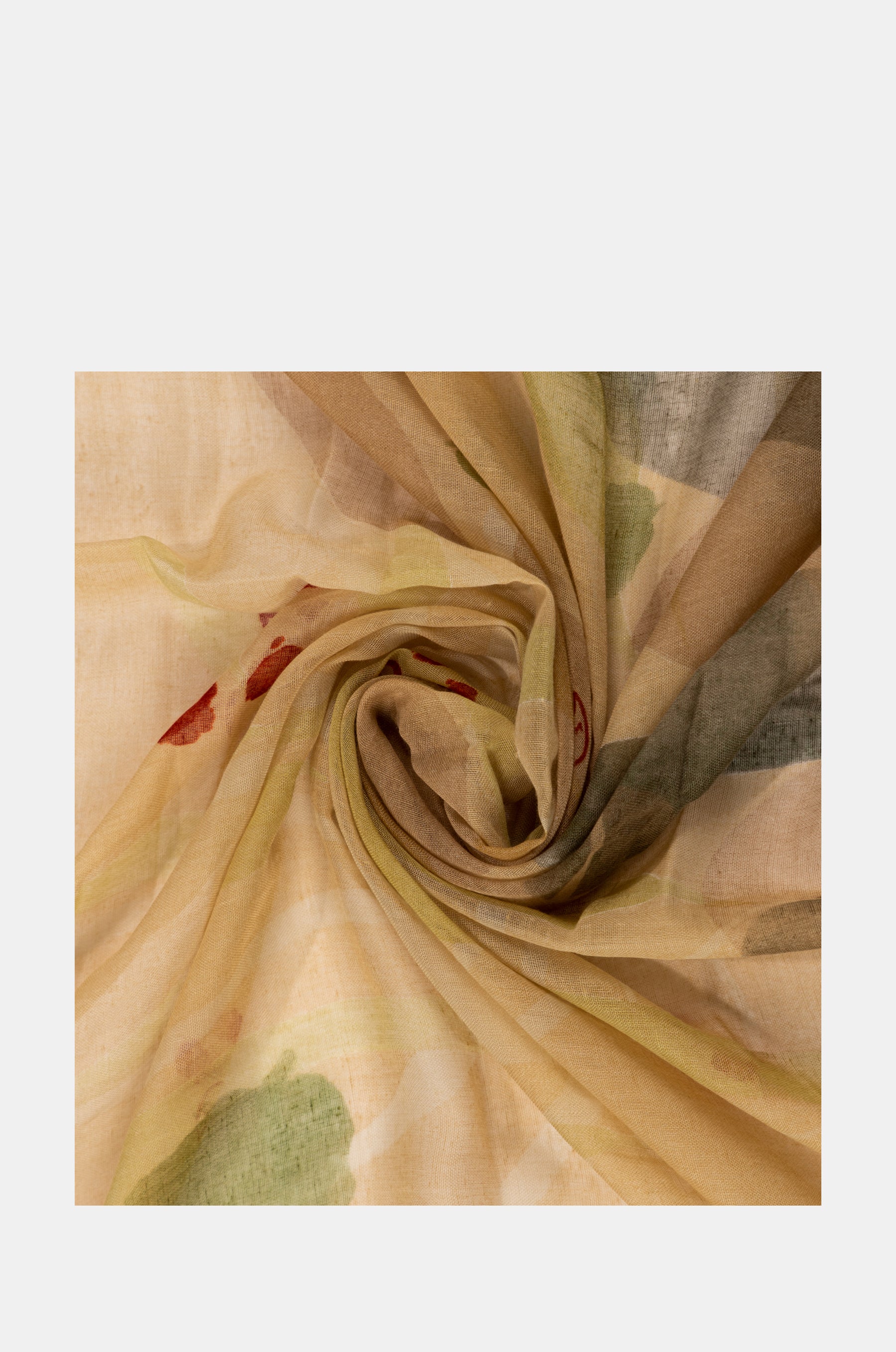 Schal mit Naturprint Amazonia -Grün
