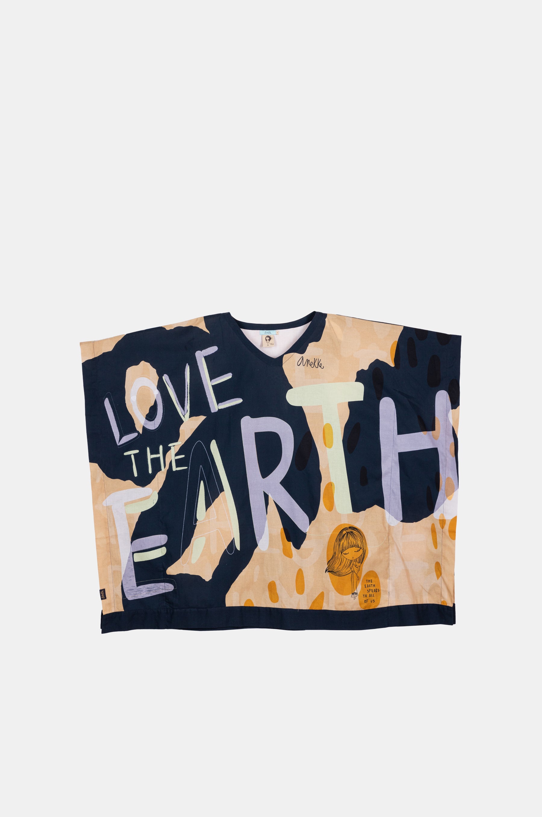 Caftán estampado azul marino