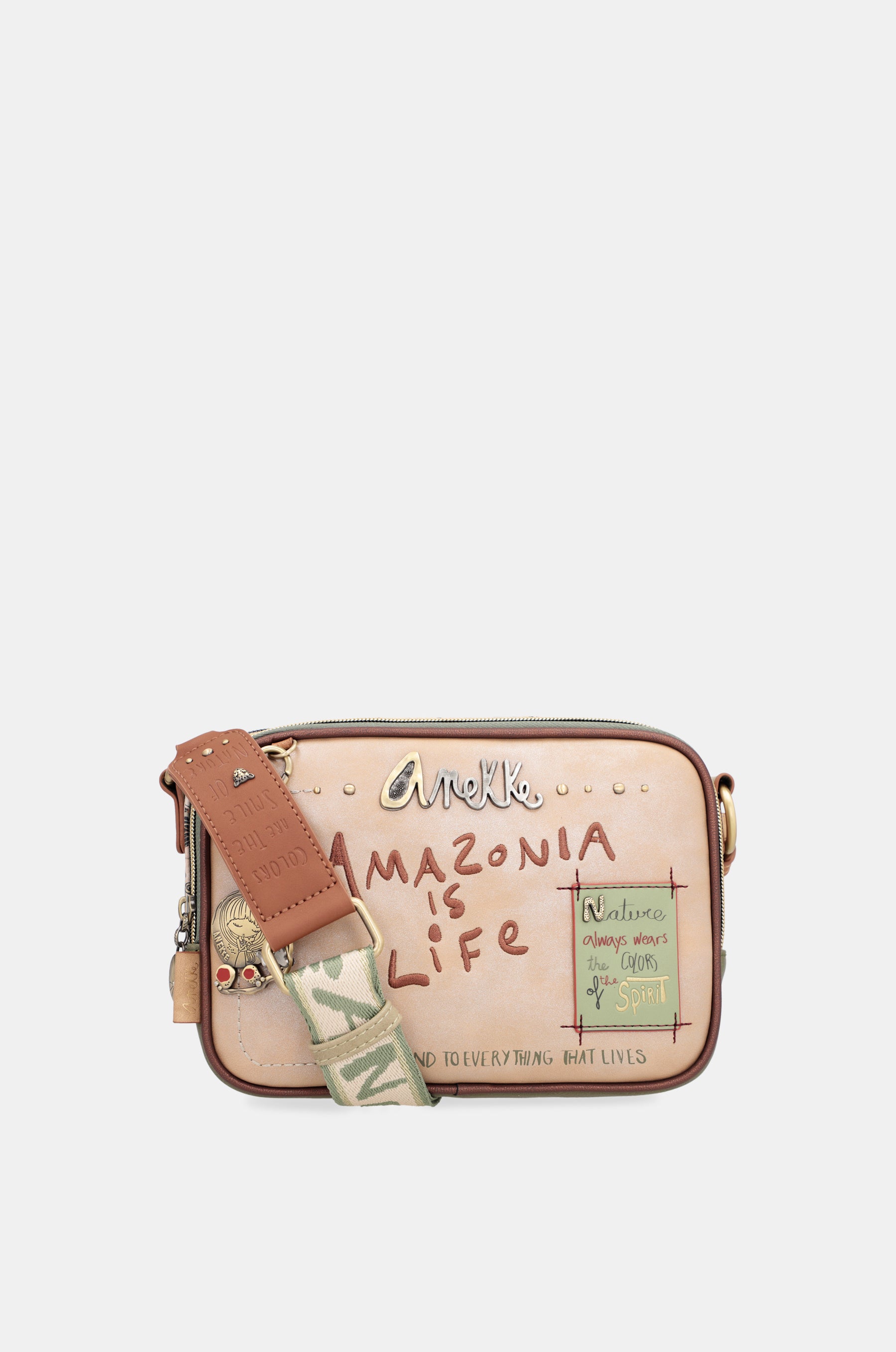Umhängetasche mit Butterfly Motiv und Doppelfächern