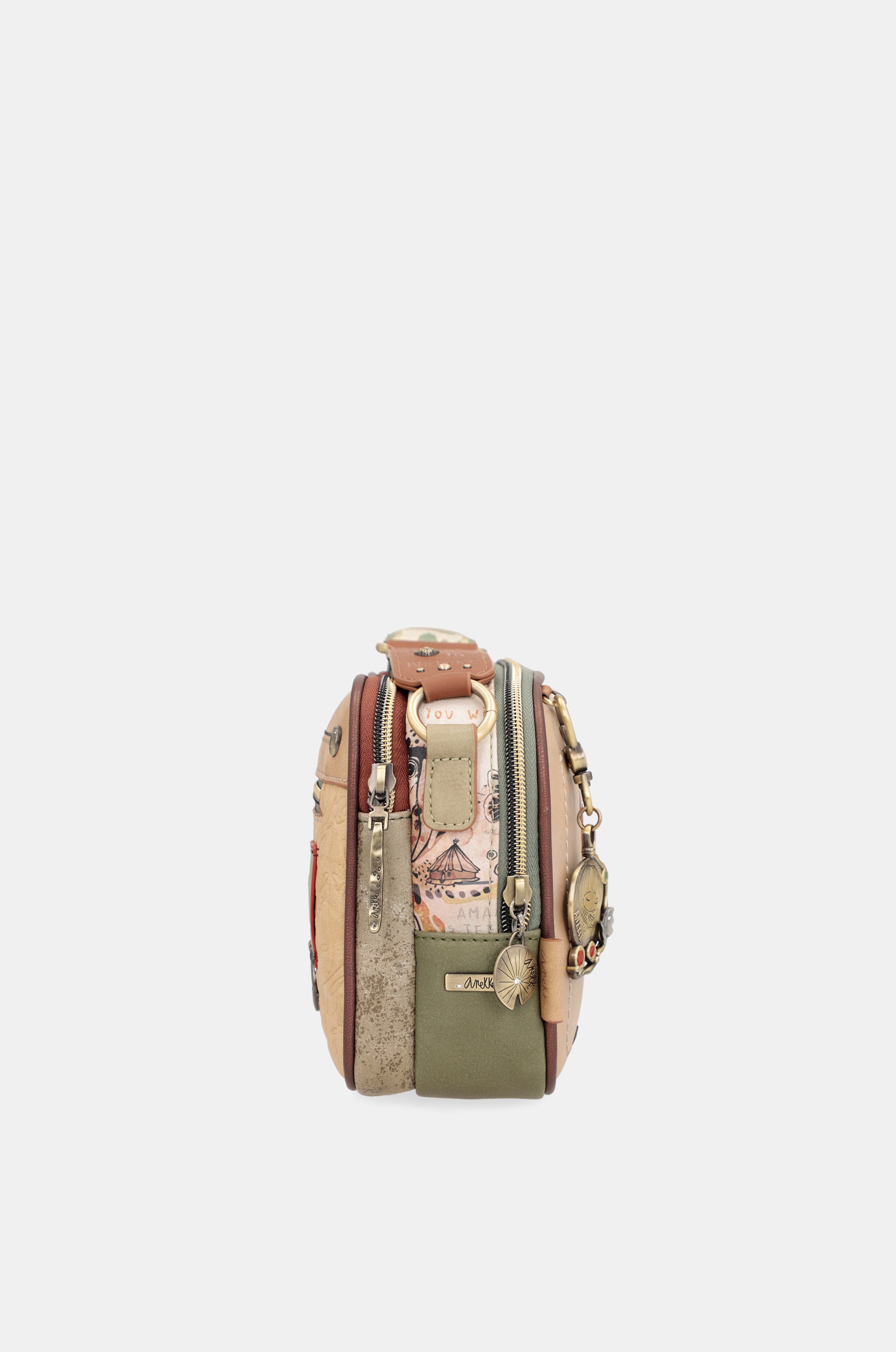 Umhängetasche mit Butterfly Motiv und Doppelfächern