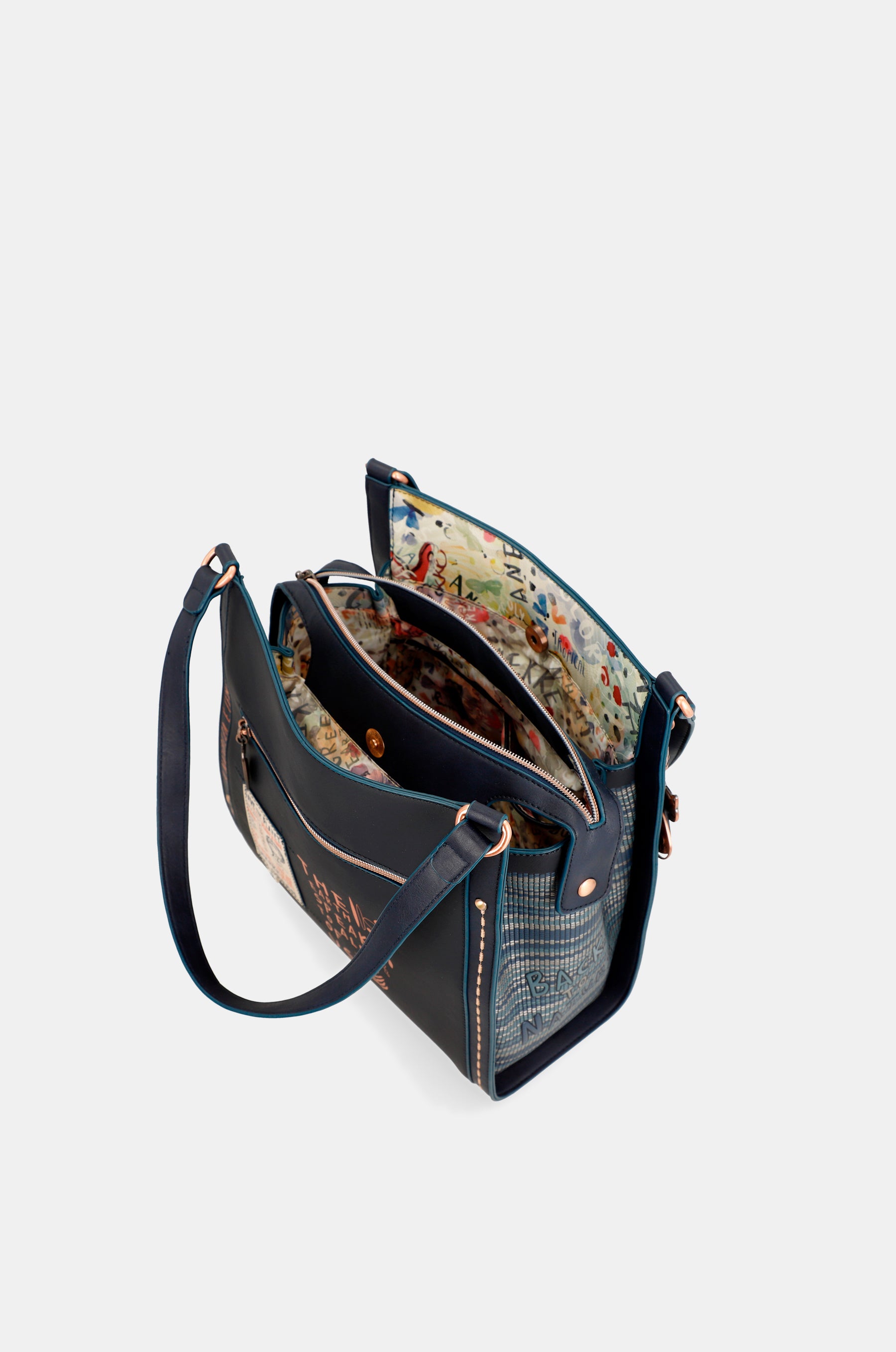 Marineblaue Umhängetasche Nature Pachamama