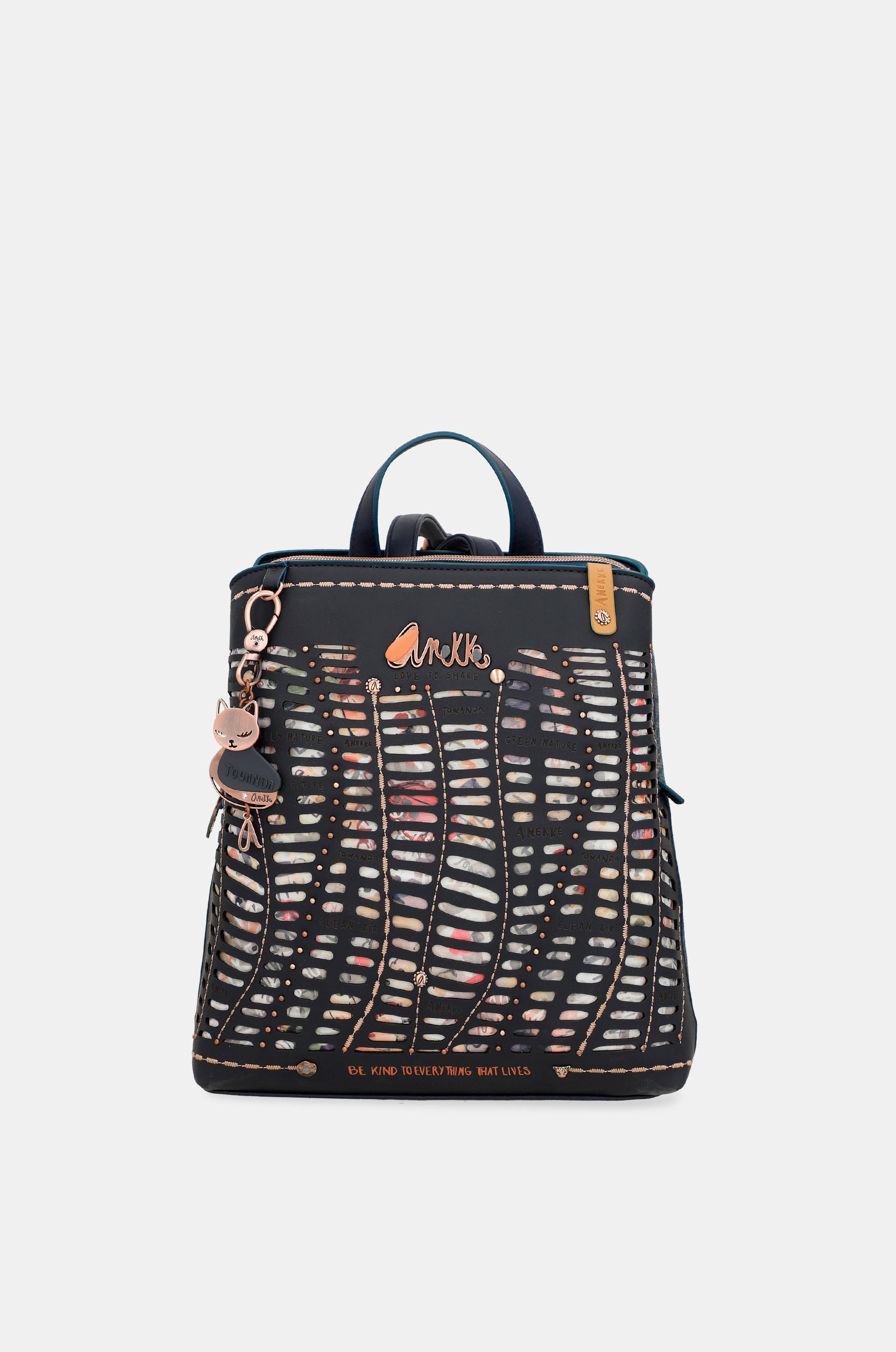 Nature Pachamama marineblauer Rucksack mit 3 Fächern