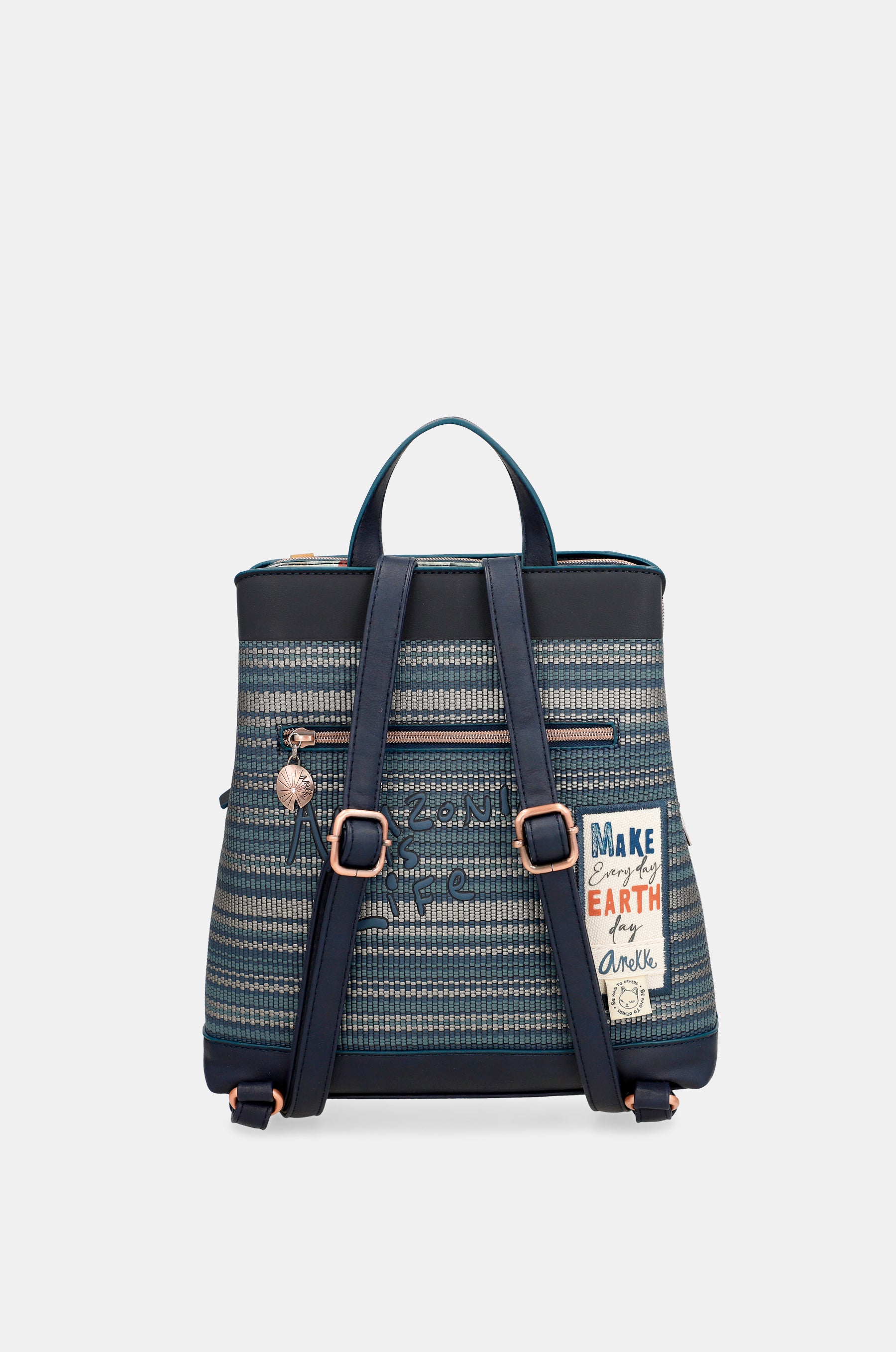 Nature Pachamama marineblauer Rucksack mit 3 Fächern