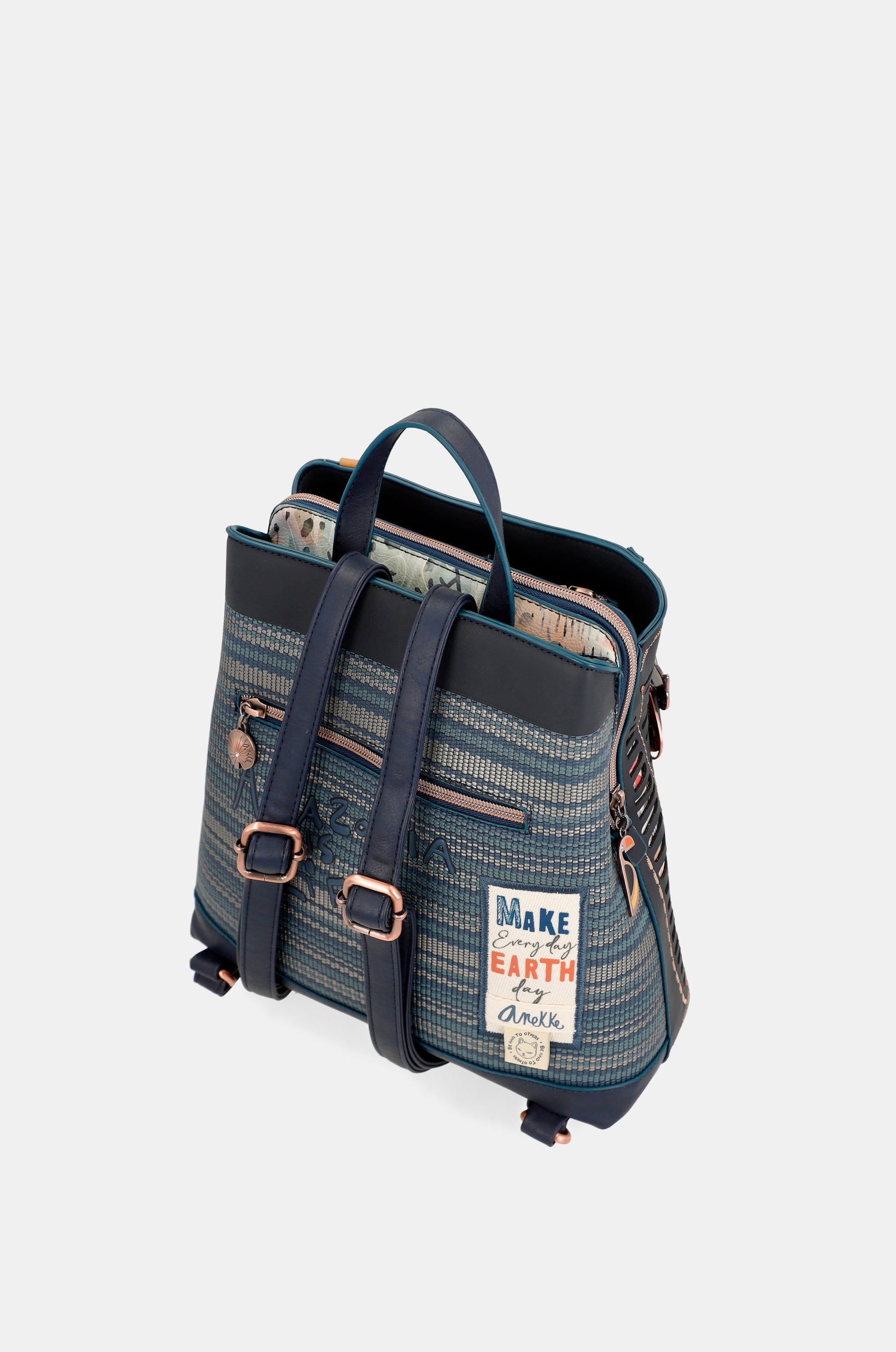 Nature Pachamama marineblauer Rucksack mit 3 Fächern