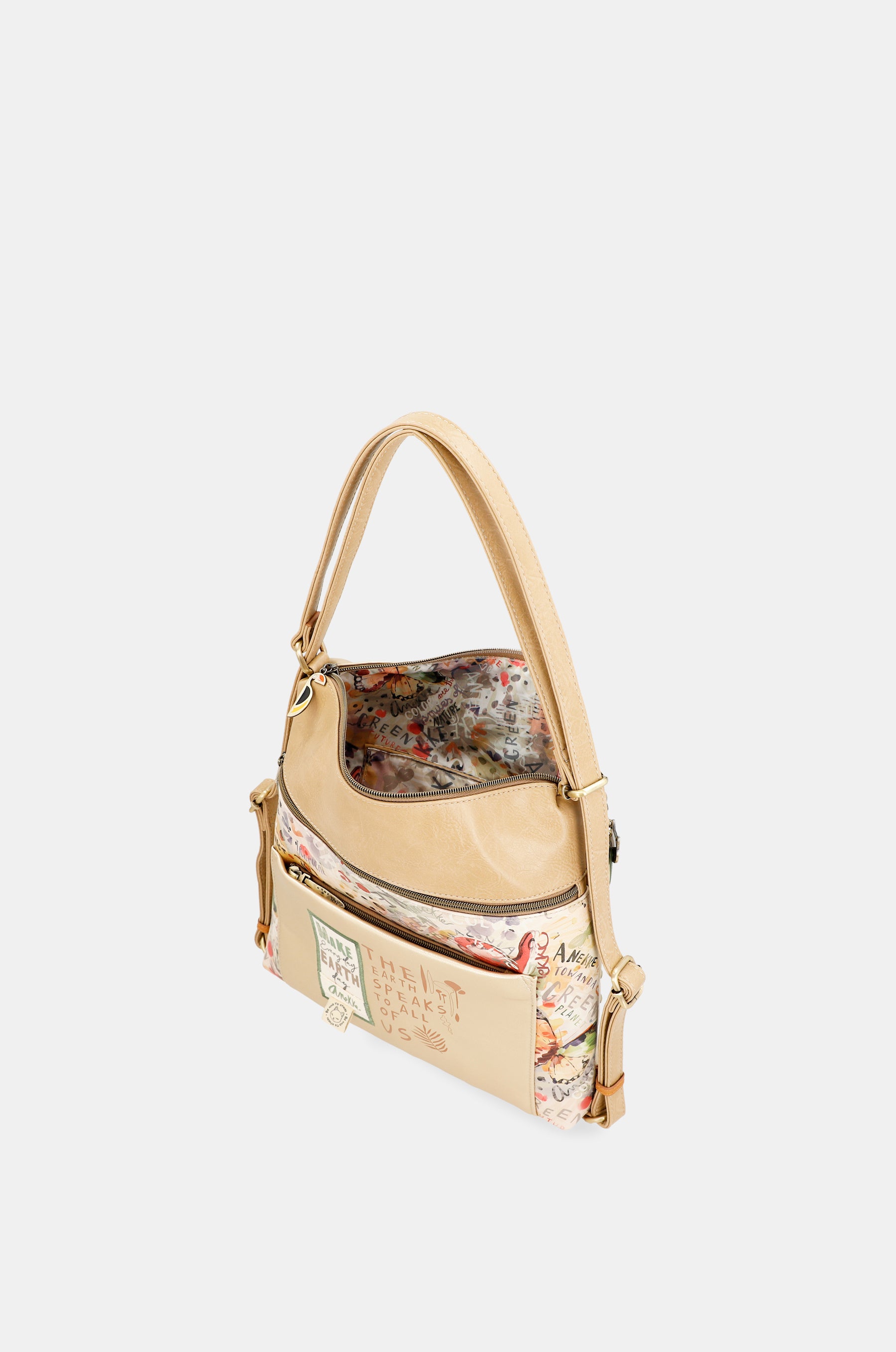 Nature Pachamama – Verwandelbare goldene Tasche in einen Rucksack