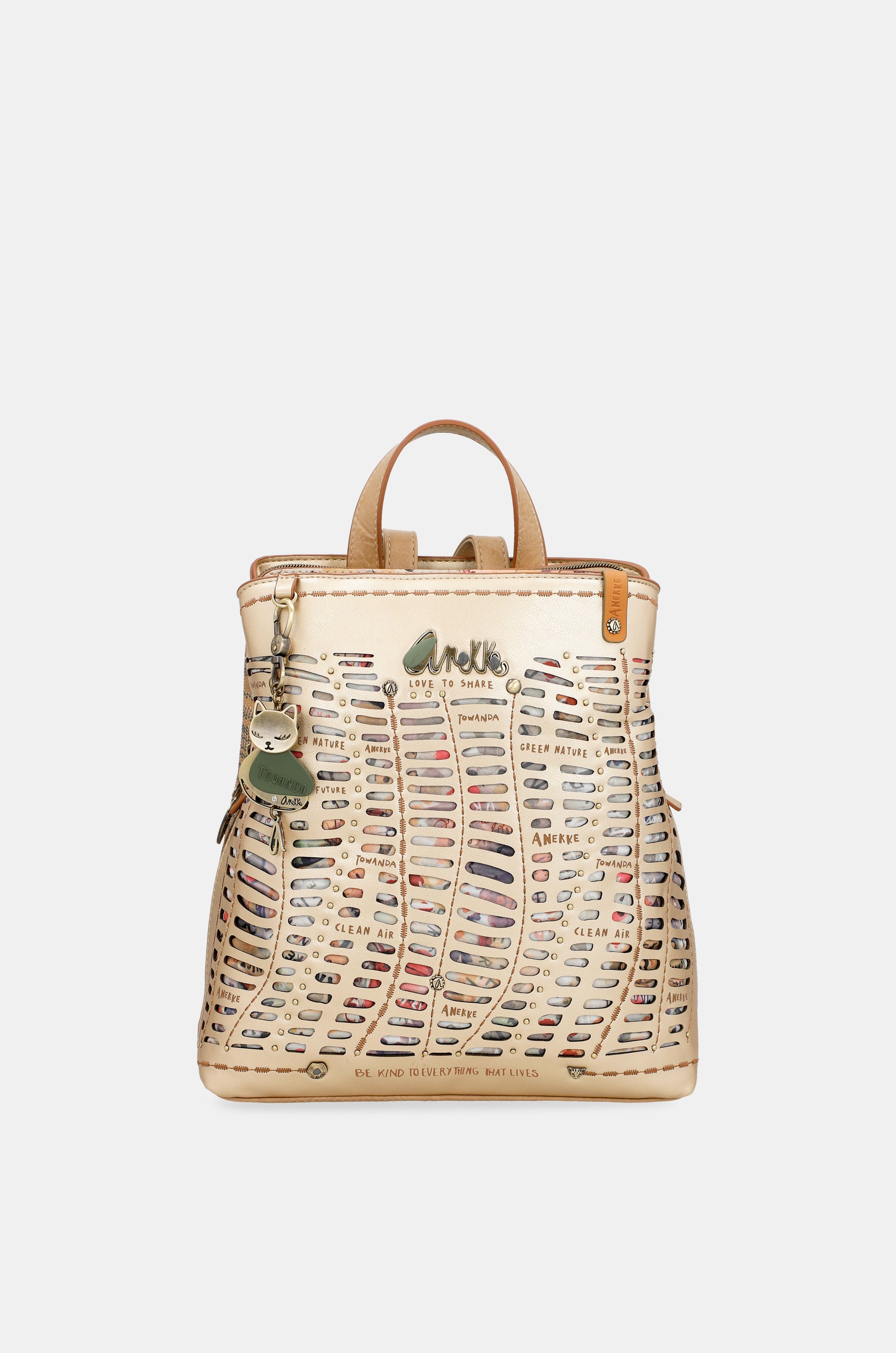 Nature Pachamama goldener Rucksack mit 3 Fächern