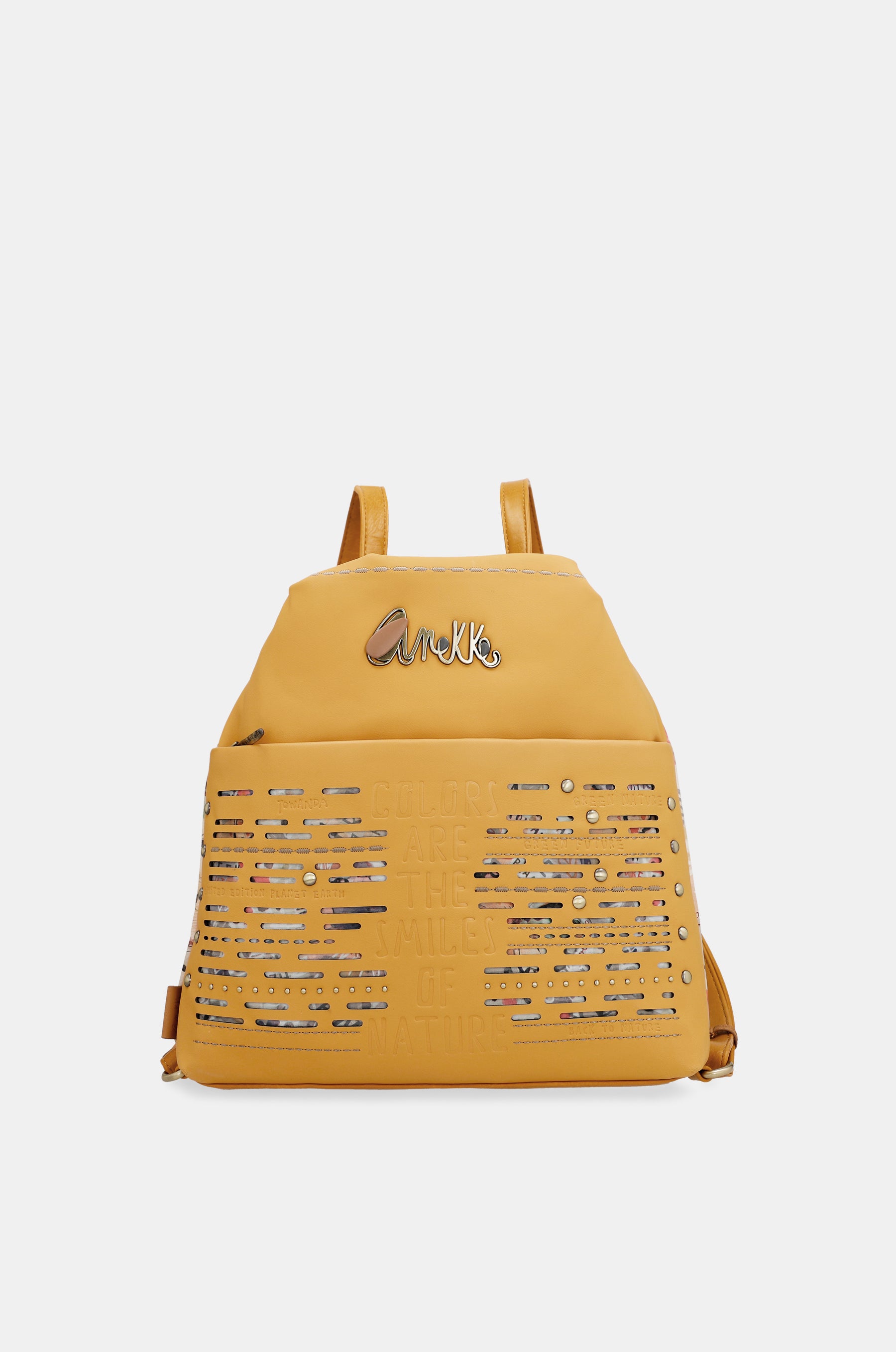 Nature Pachamama verwandelbare ockerfarbene Tasche in einen Rucksack