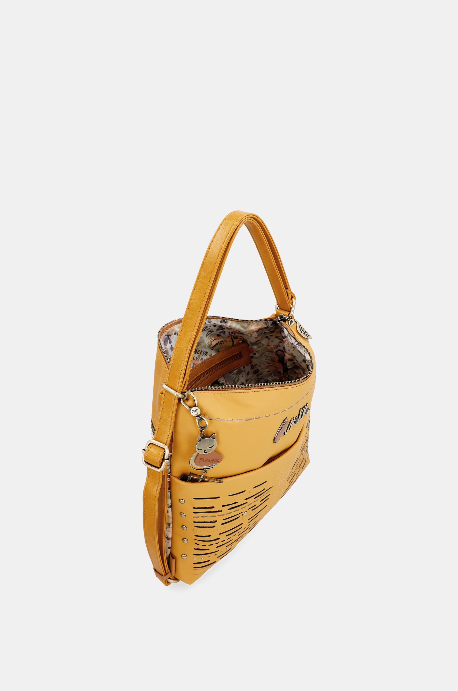 Nature Pachamama verwandelbare ockerfarbene Tasche in einen Rucksack
