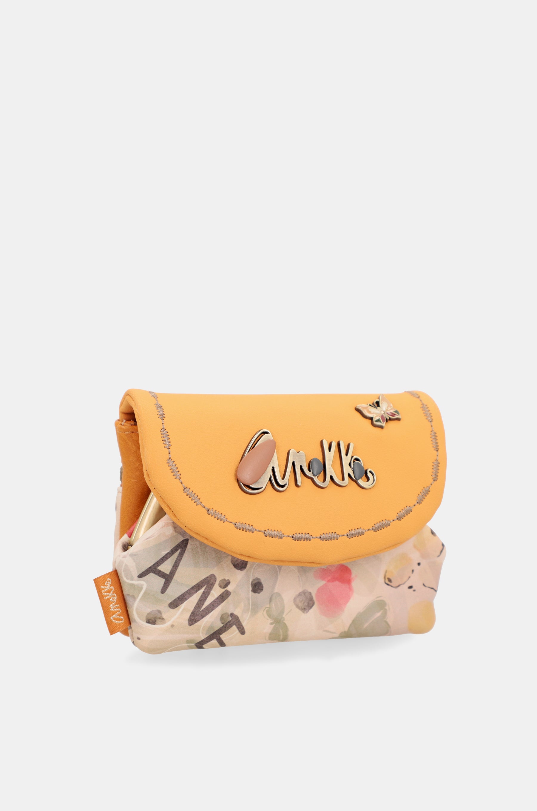 Ockerfarbene Brieftasche mit Überschlag „Nature Pachamama“