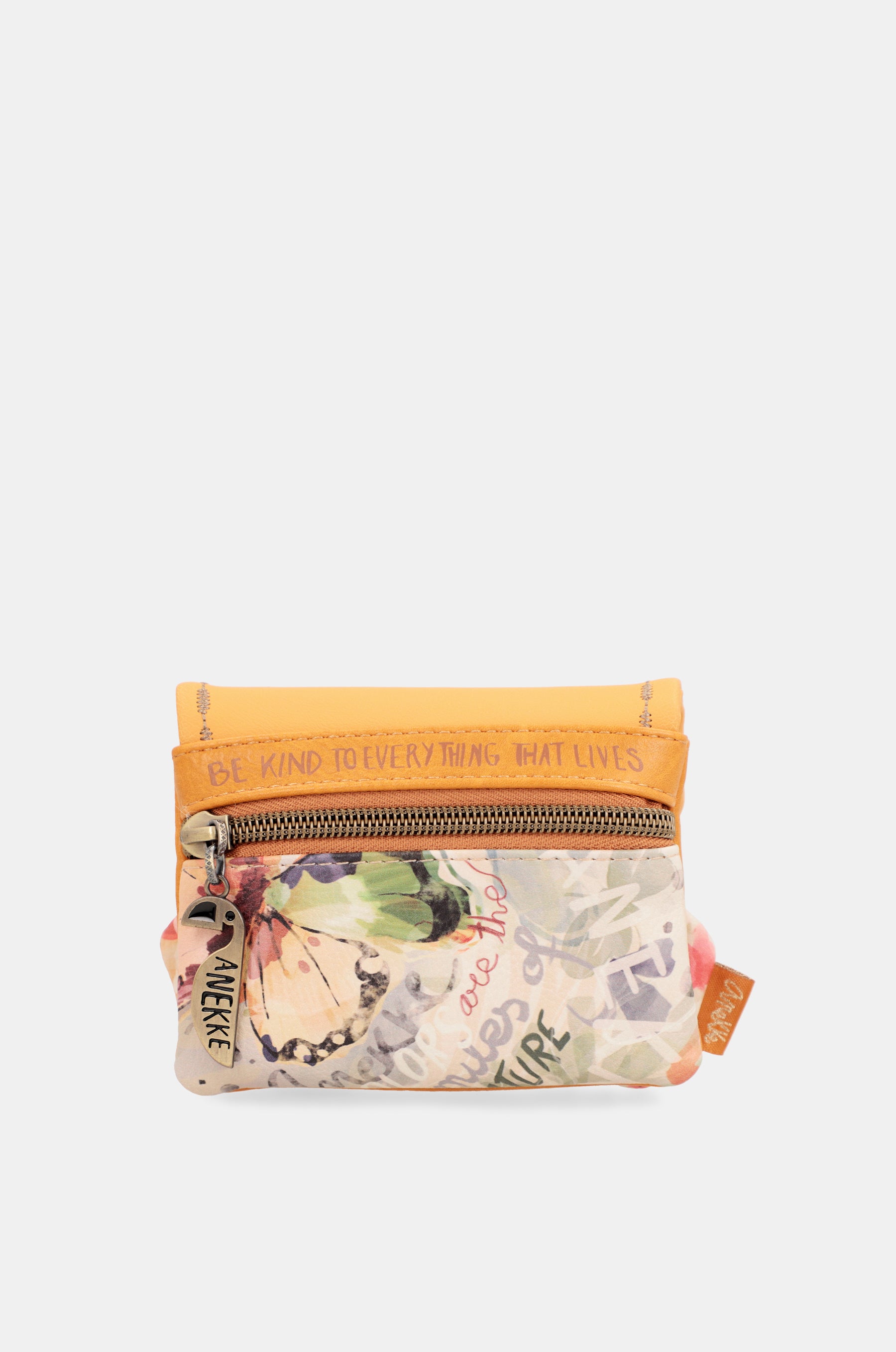 Ockerfarbene Brieftasche mit Überschlag „Nature Pachamama“