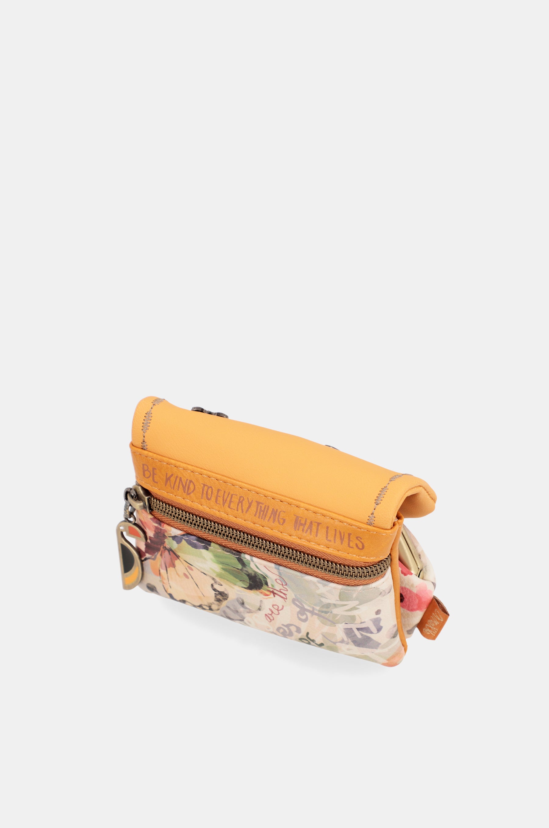 Ockerfarbene Brieftasche mit Überschlag „Nature Pachamama“