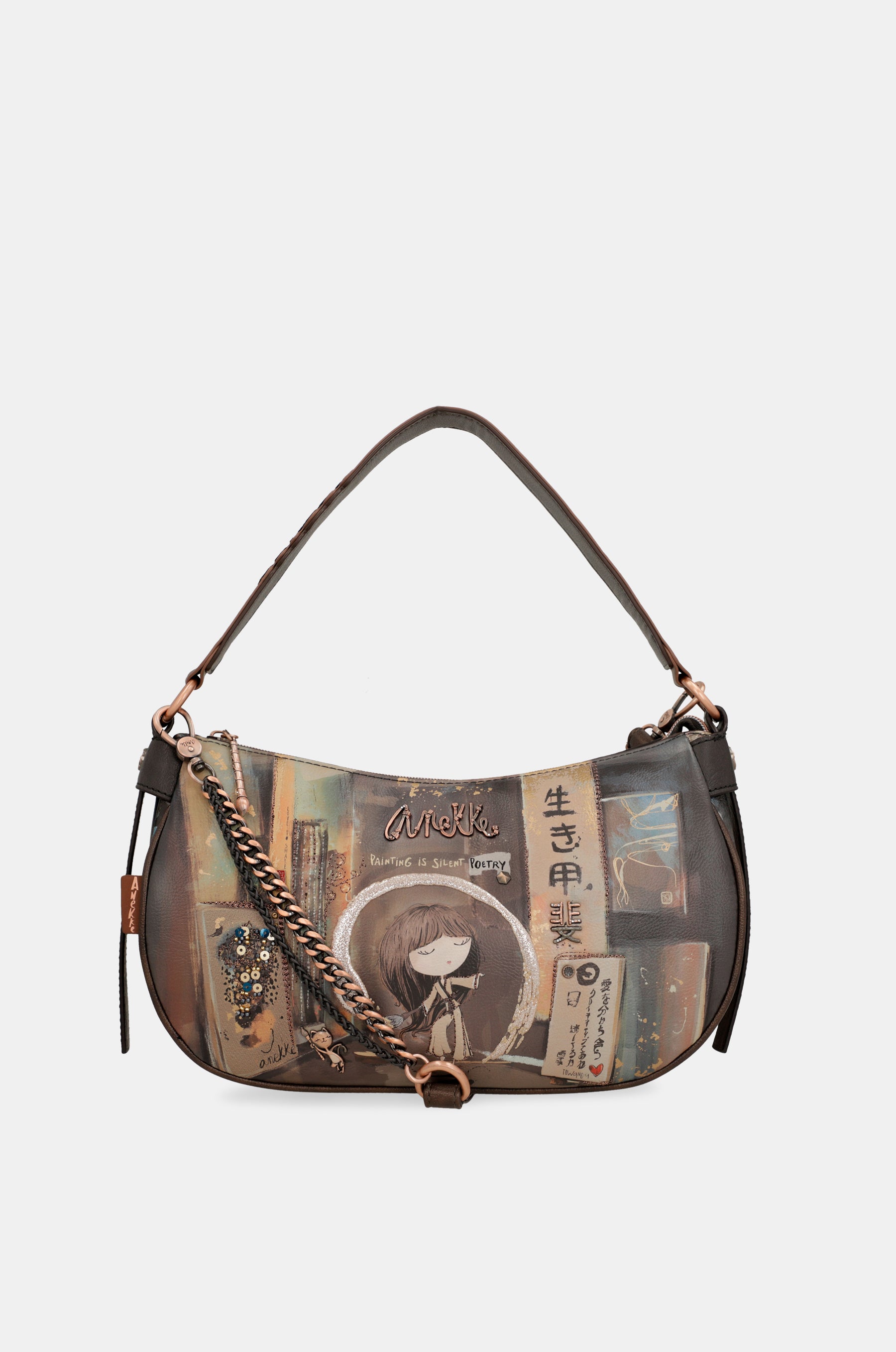 Ovale Shōen-Tasche mit Kette