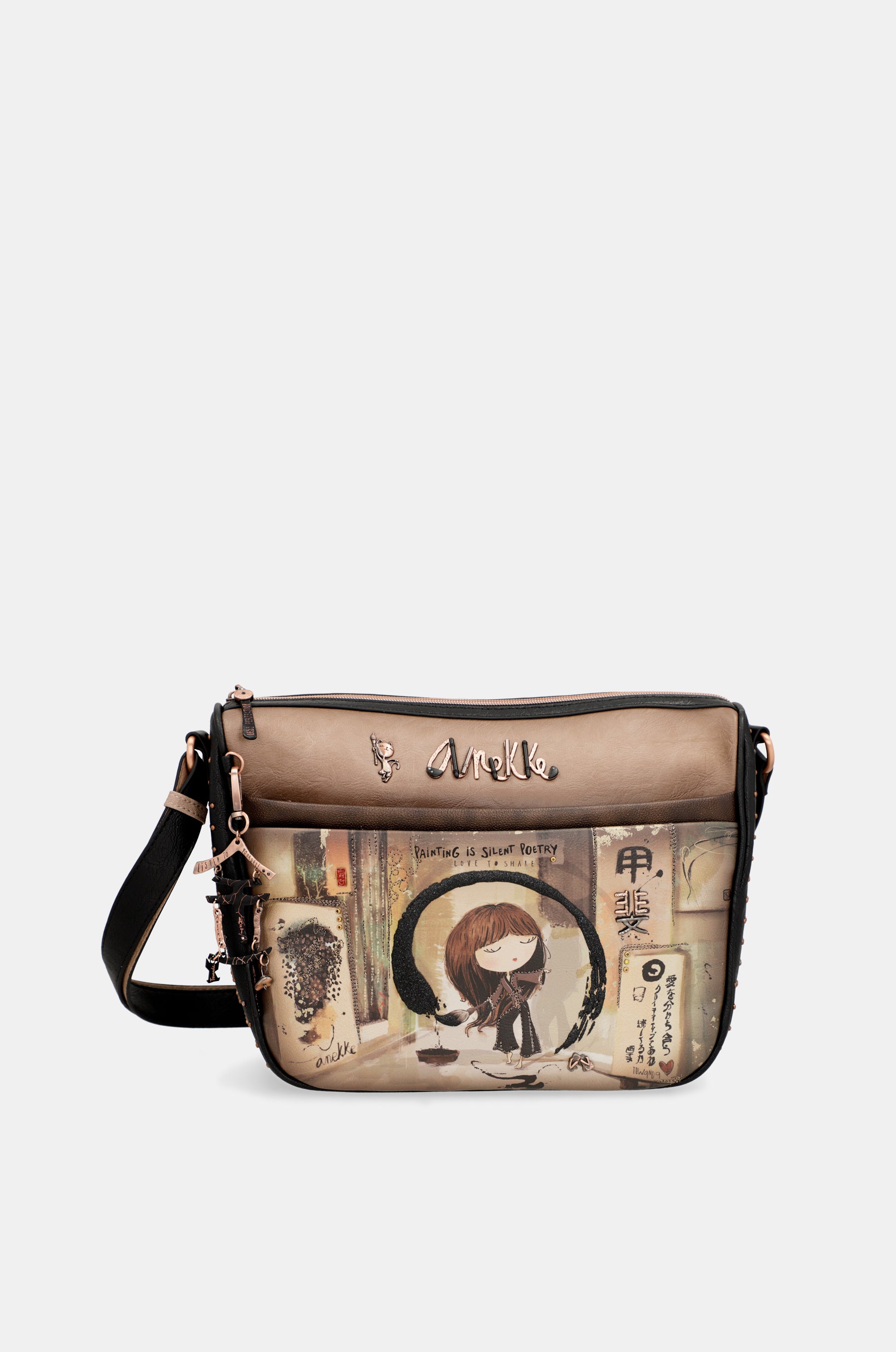 Große Shōen-Umhängetasche mit Taschen