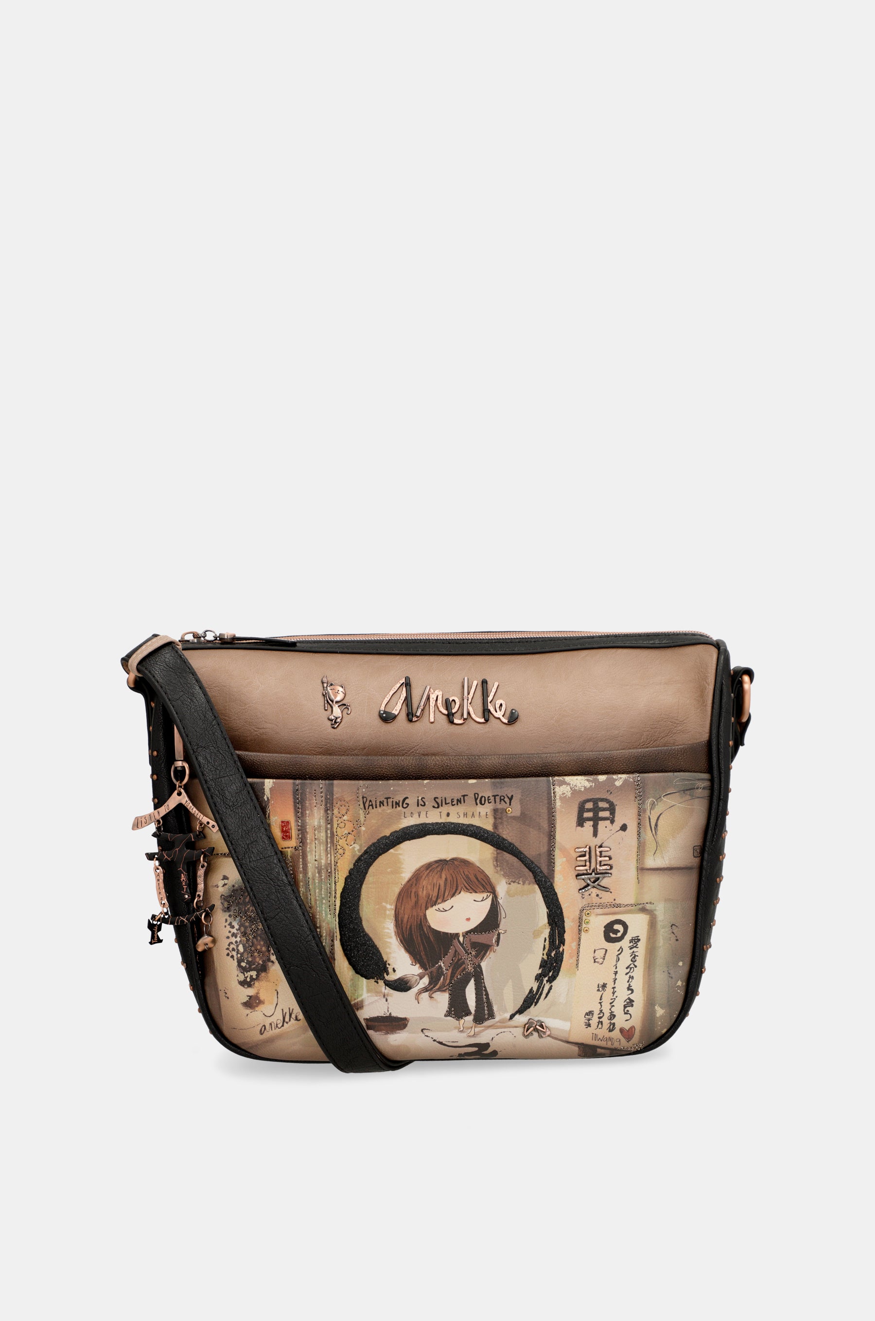 Große Shōen-Umhängetasche mit Taschen