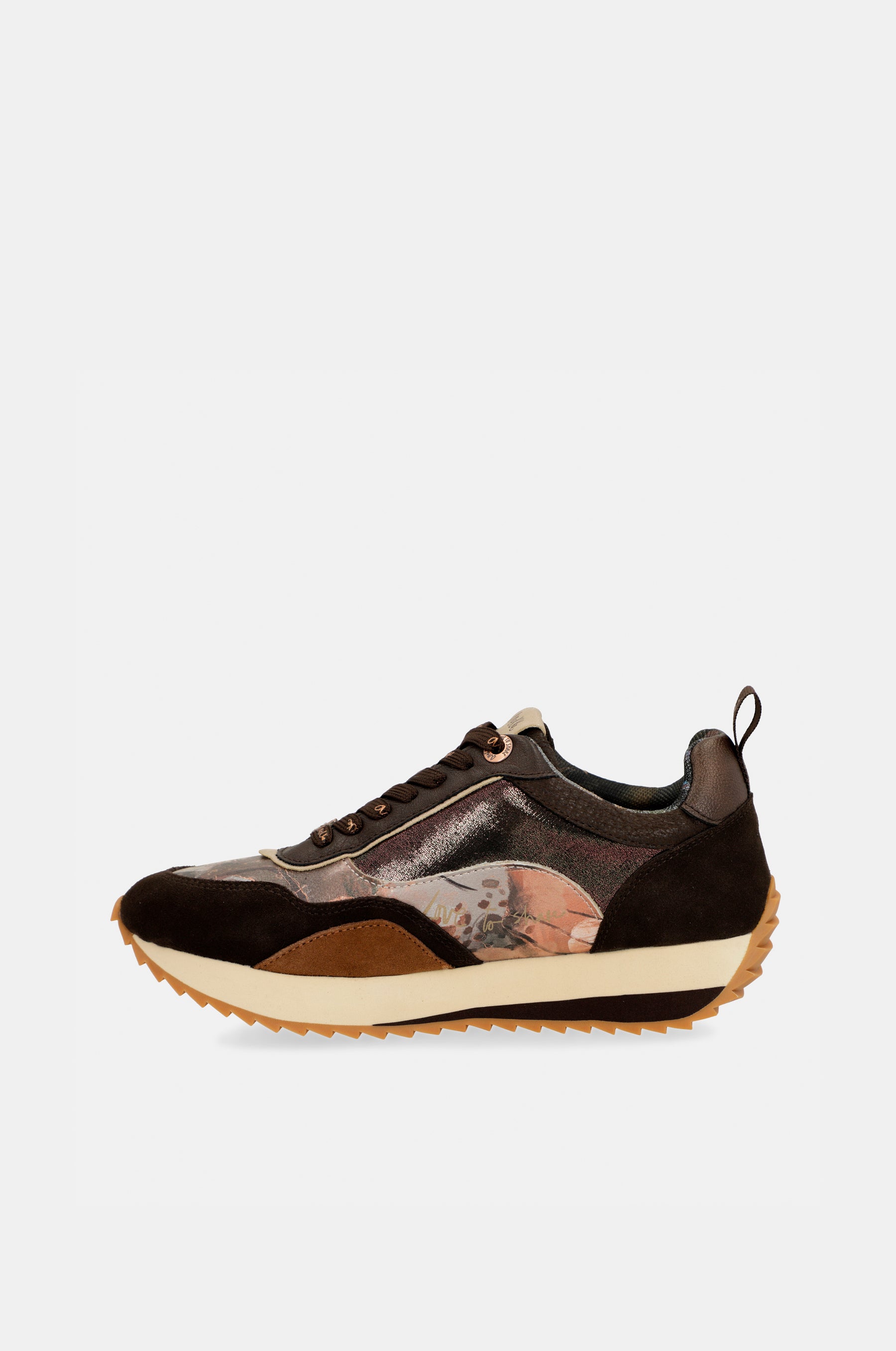 Bedruckte Sneaker in Palettenbraun