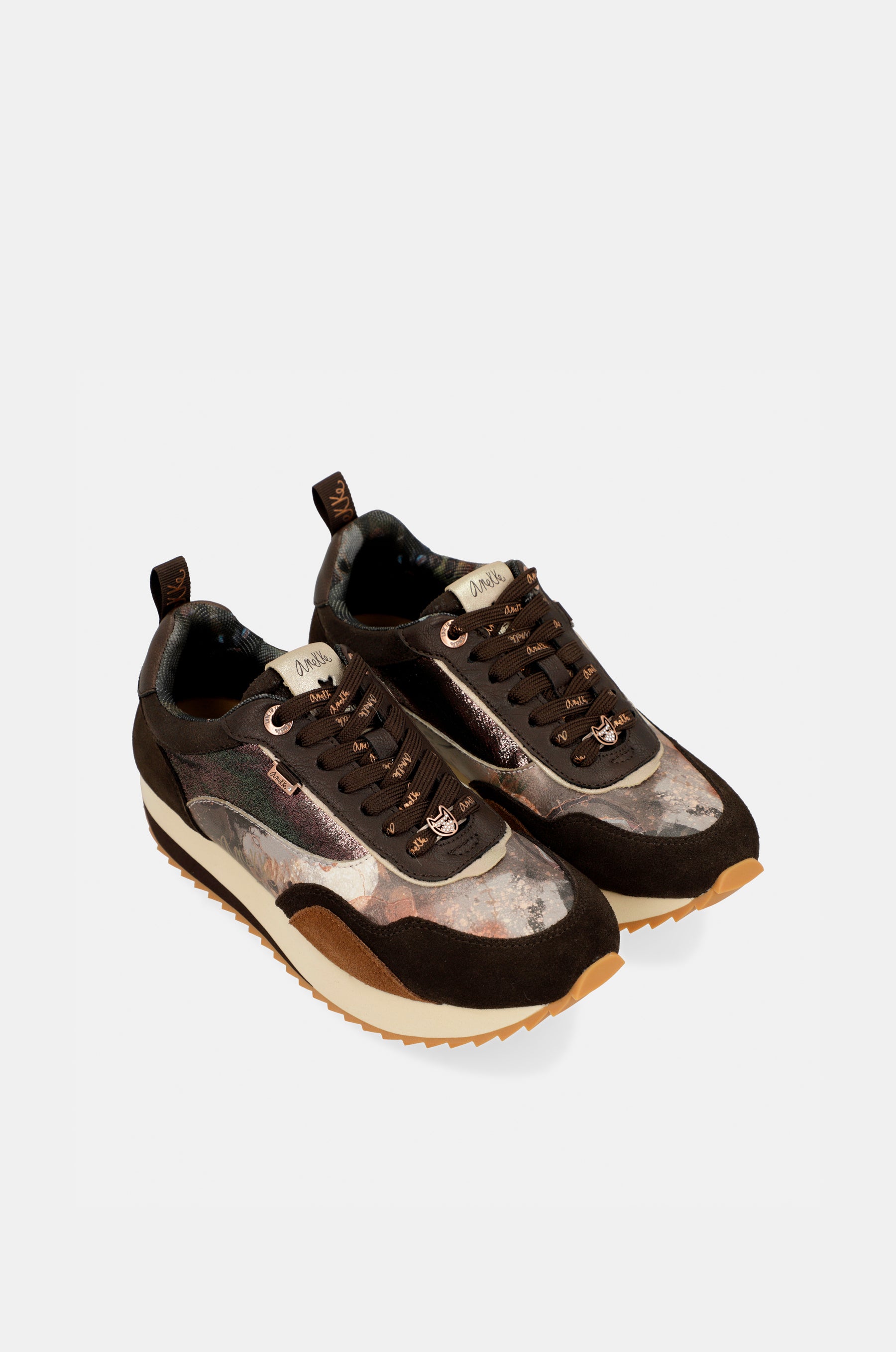 Bedruckte Sneaker in Palettenbraun