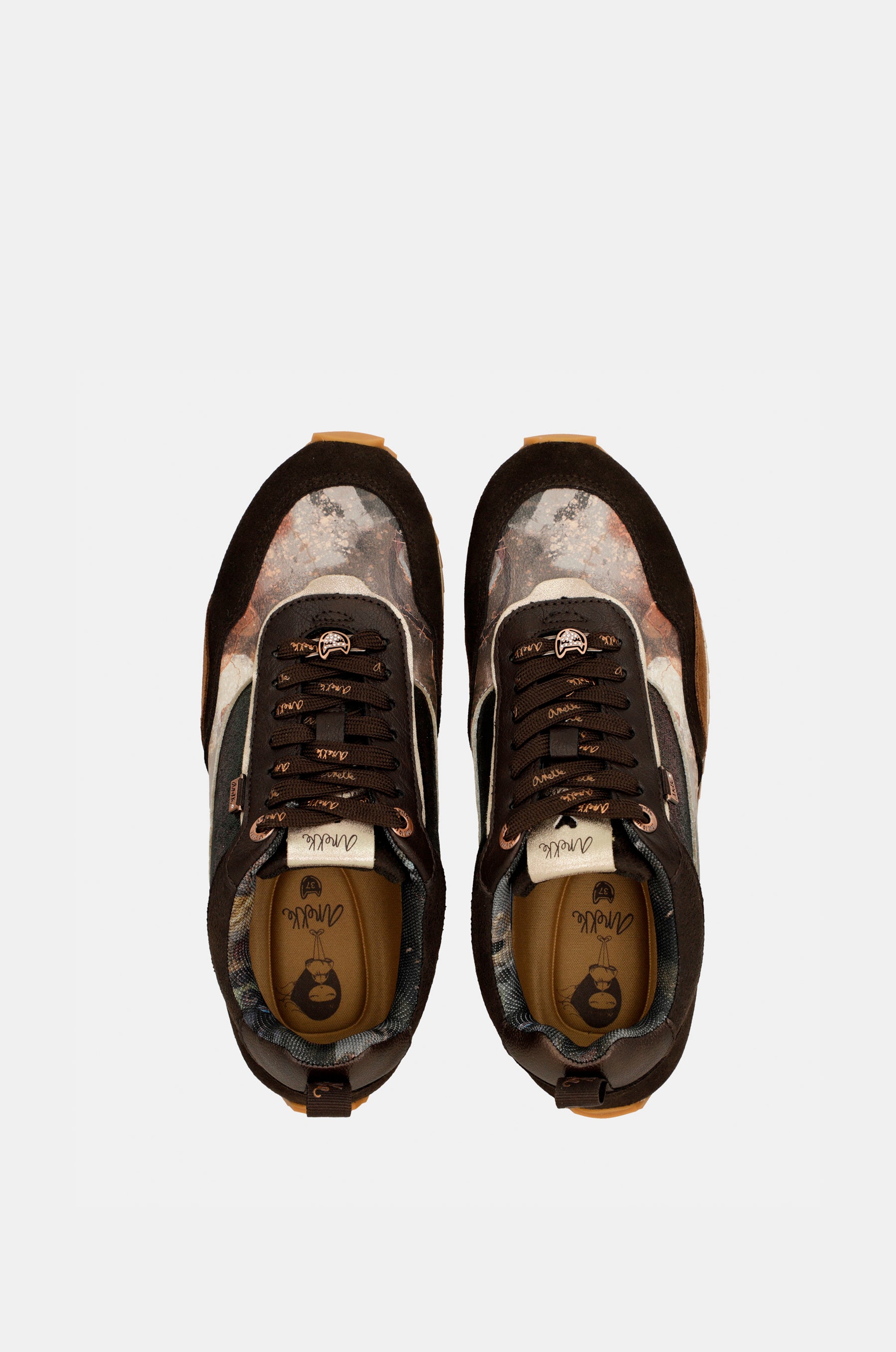 Bedruckte Sneaker in Palettenbraun