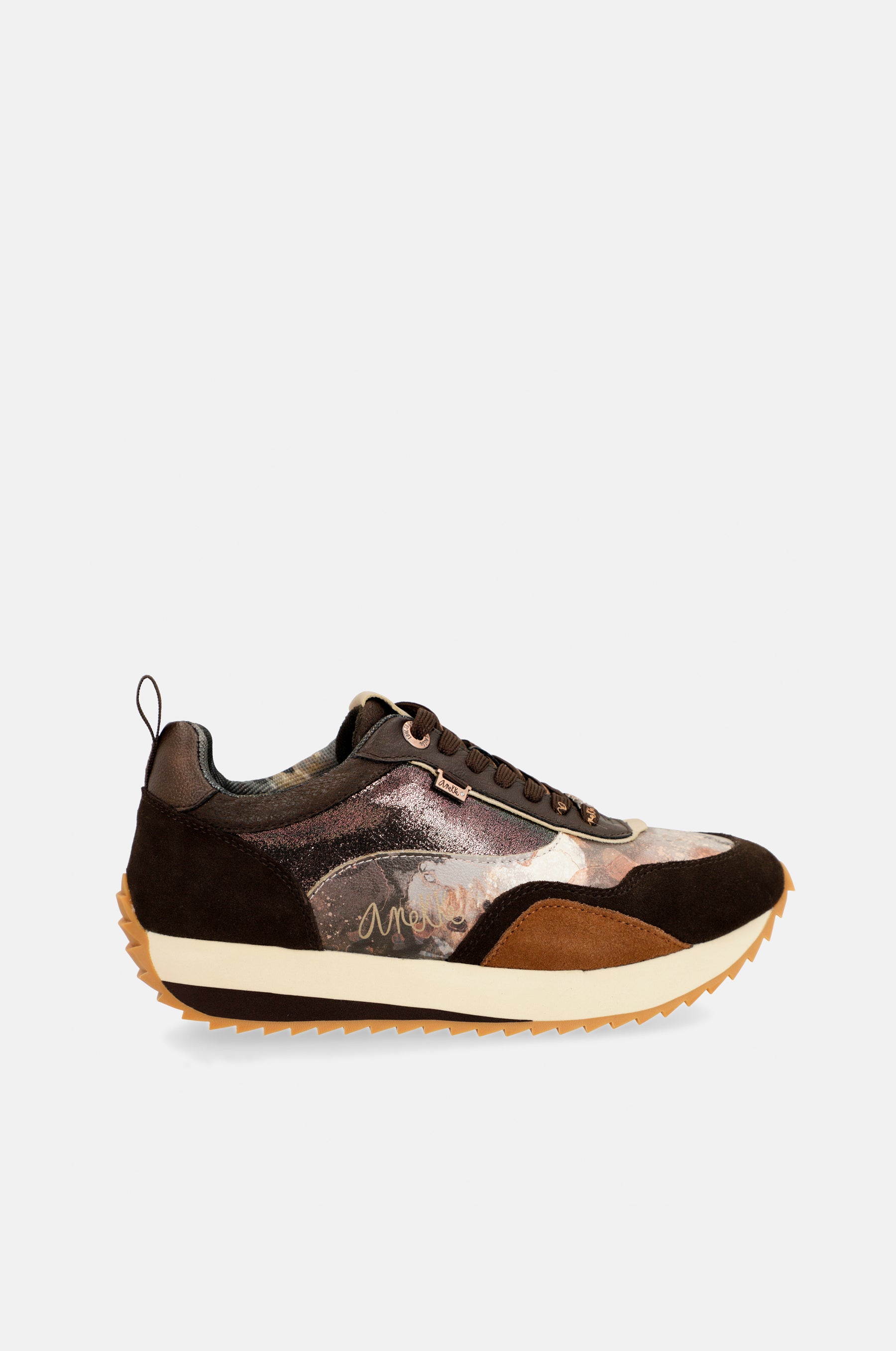 Bedruckte Sneaker in Palettenbraun