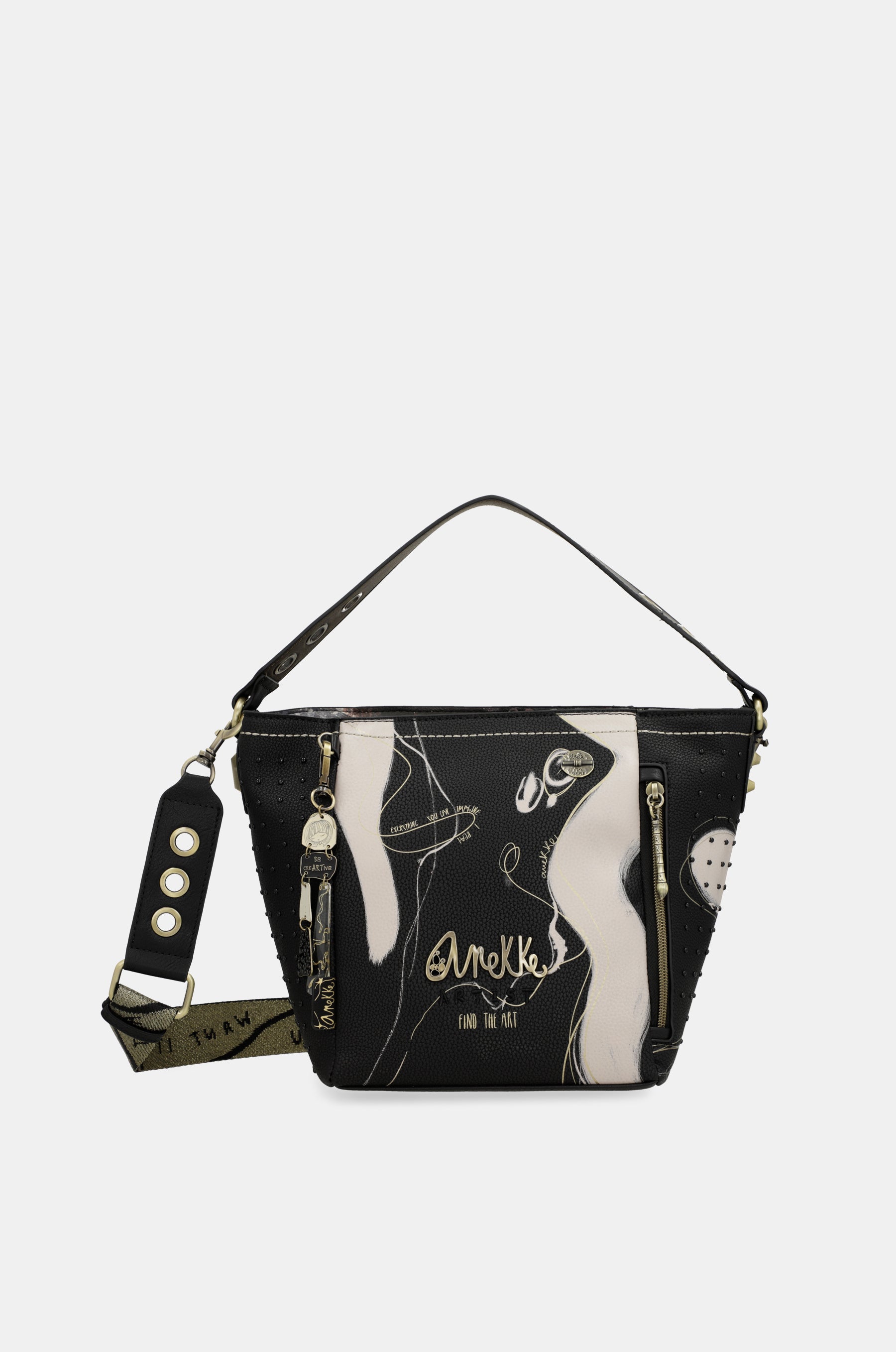 Mittelgroße schwarze Handtasche Nature Shodō