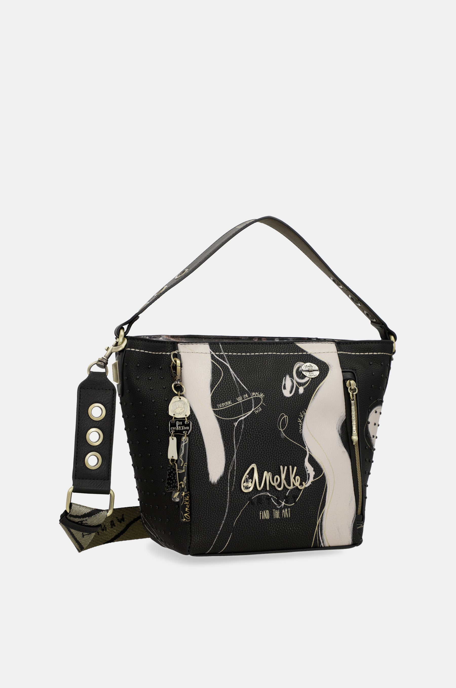 Mittelgroße schwarze Handtasche Nature Shodō