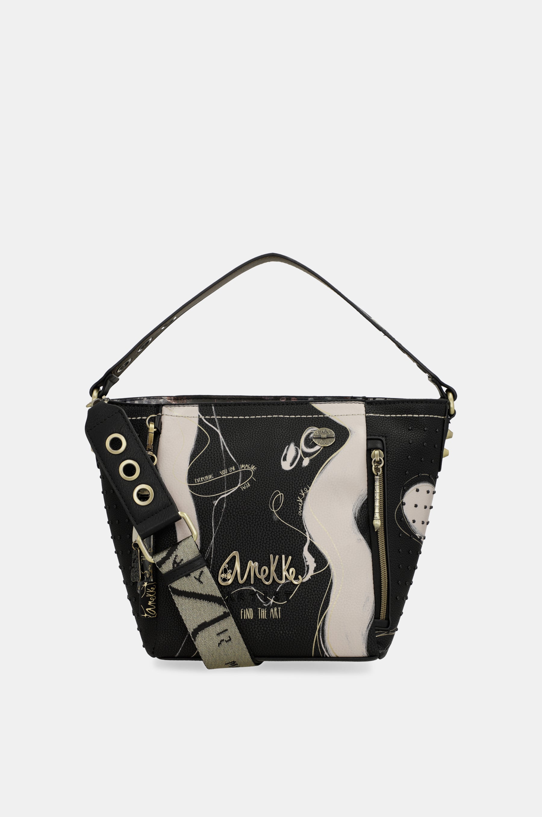 Mittelgroße schwarze Handtasche Nature Shodō
