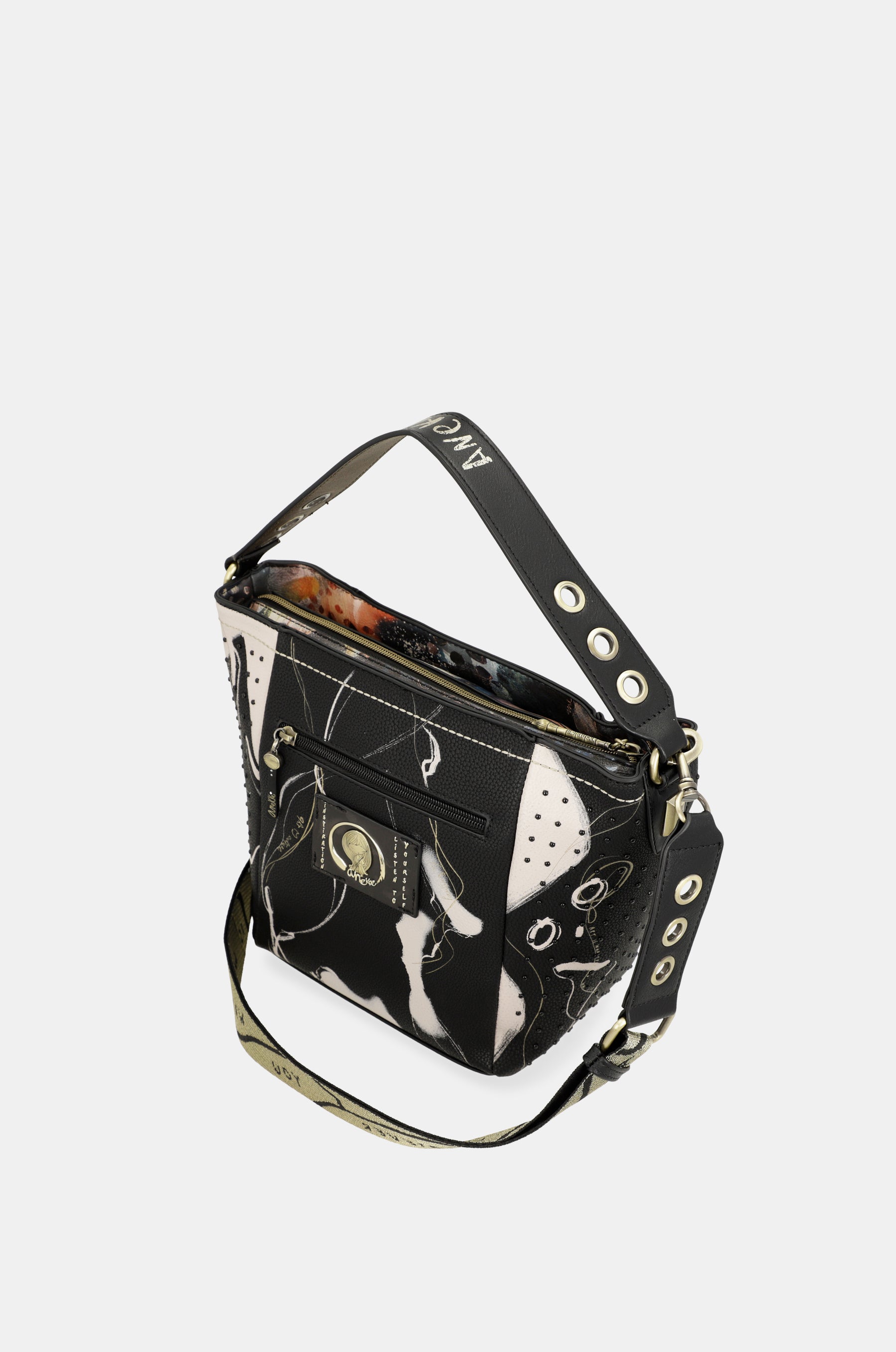 Mittelgroße schwarze Handtasche Nature Shodō