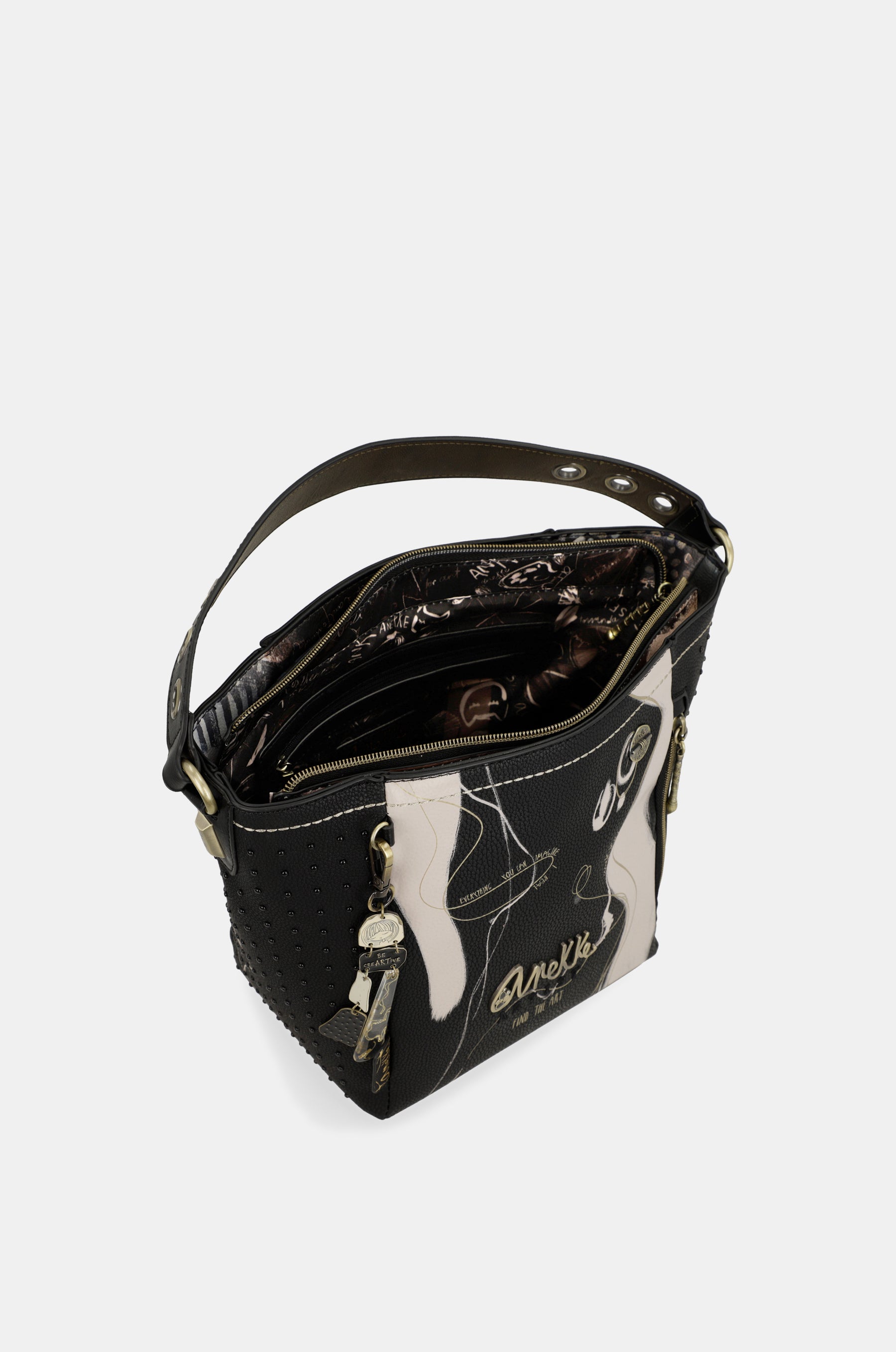 Mittelgroße schwarze Handtasche Nature Shodō