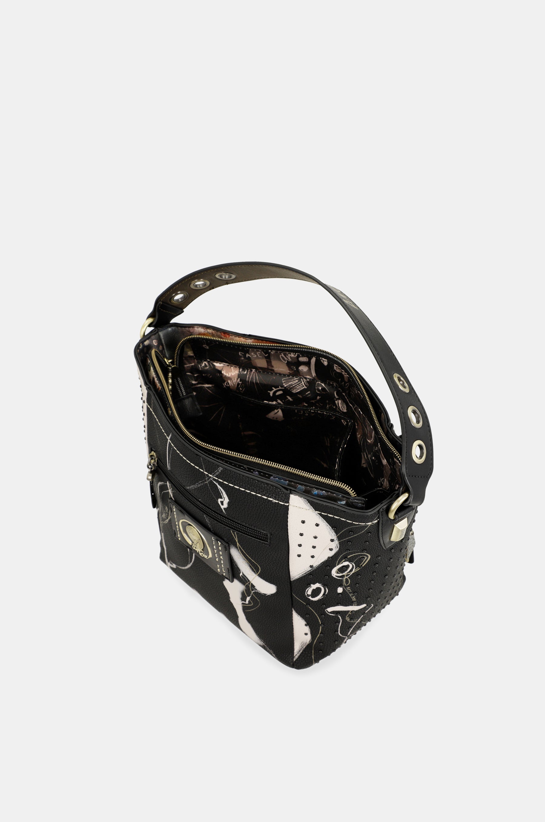 Mittelgroße schwarze Handtasche Nature Shodō