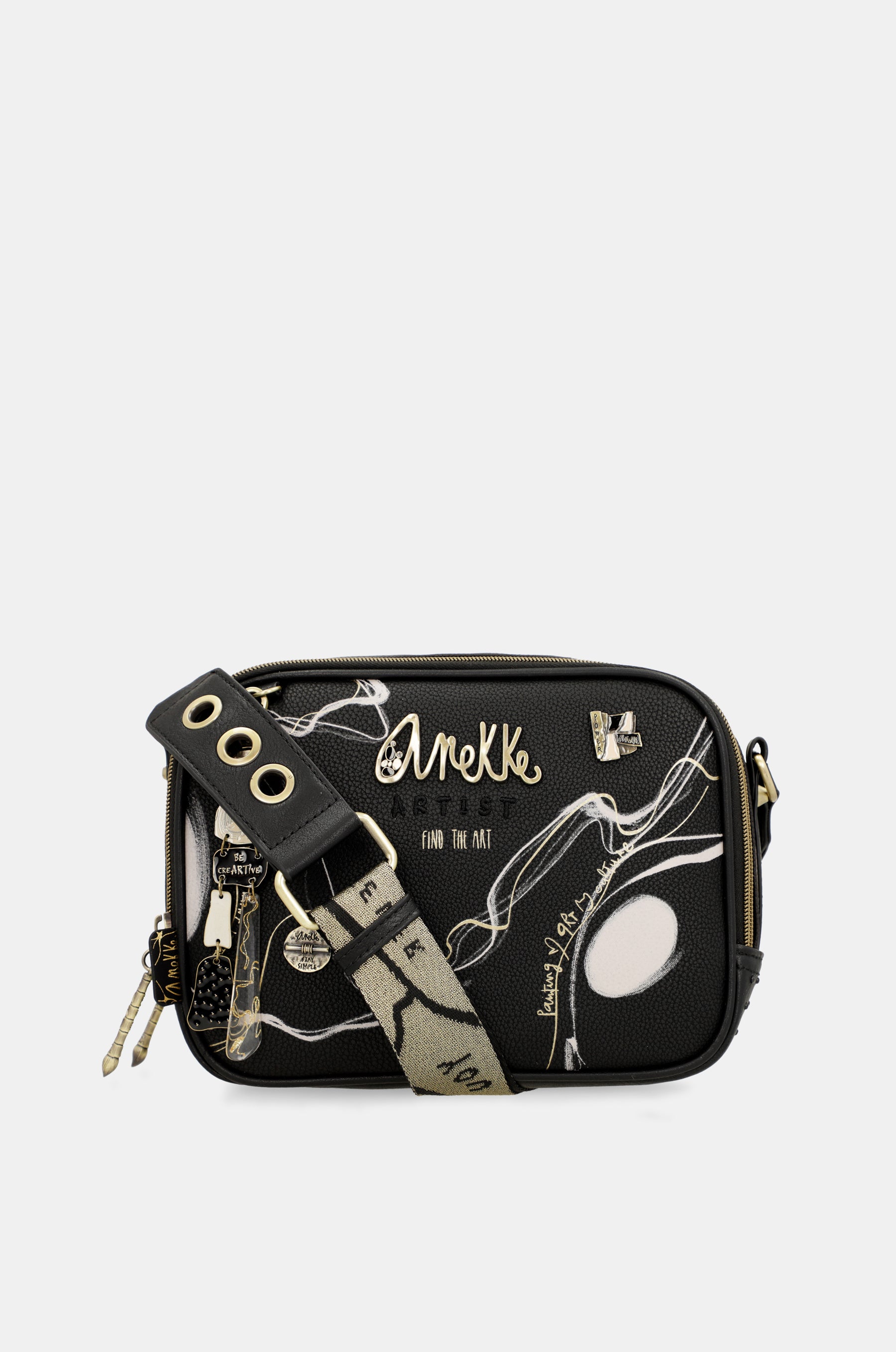 Nature Shodō schwarze Umhängetasche mit 2 Fächern